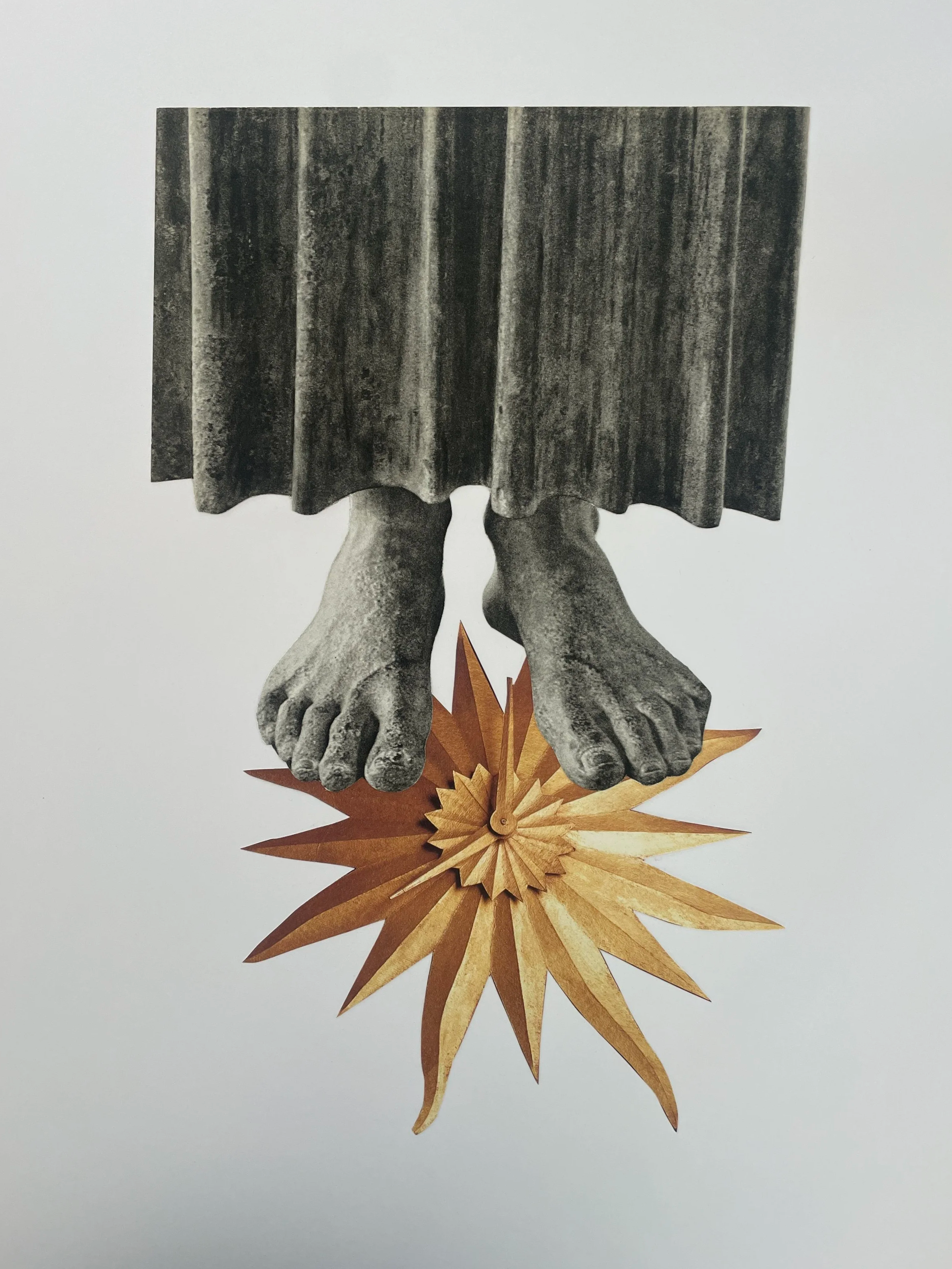 About Time, collage on paper, 18 x 24 inches.