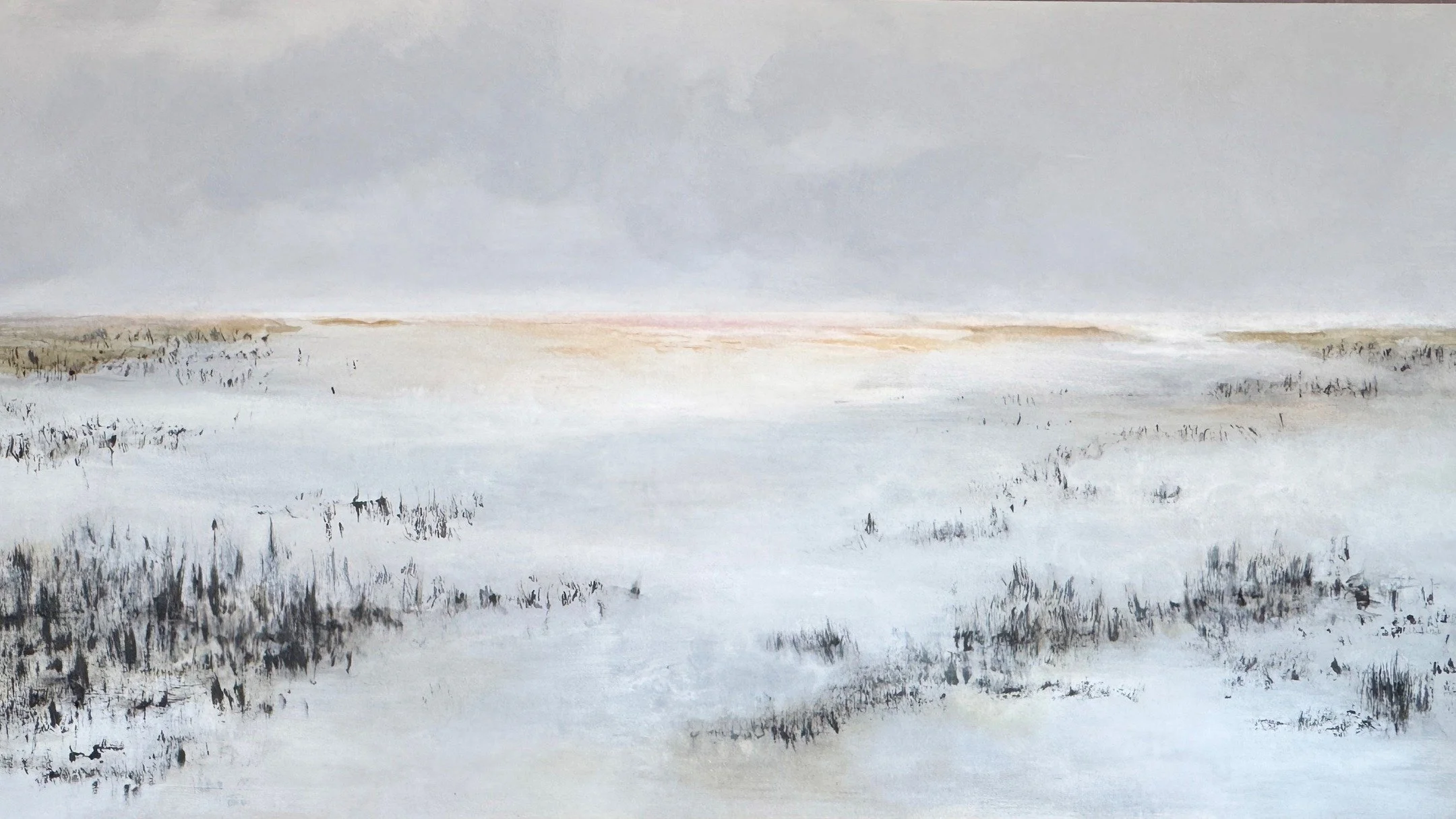Delighted that my acrylic on canvas, 2x4' painting, Low Winter Sun, is included in the South County Art Association All-Media Show, on until November 15, Weds-Sun 1-5
