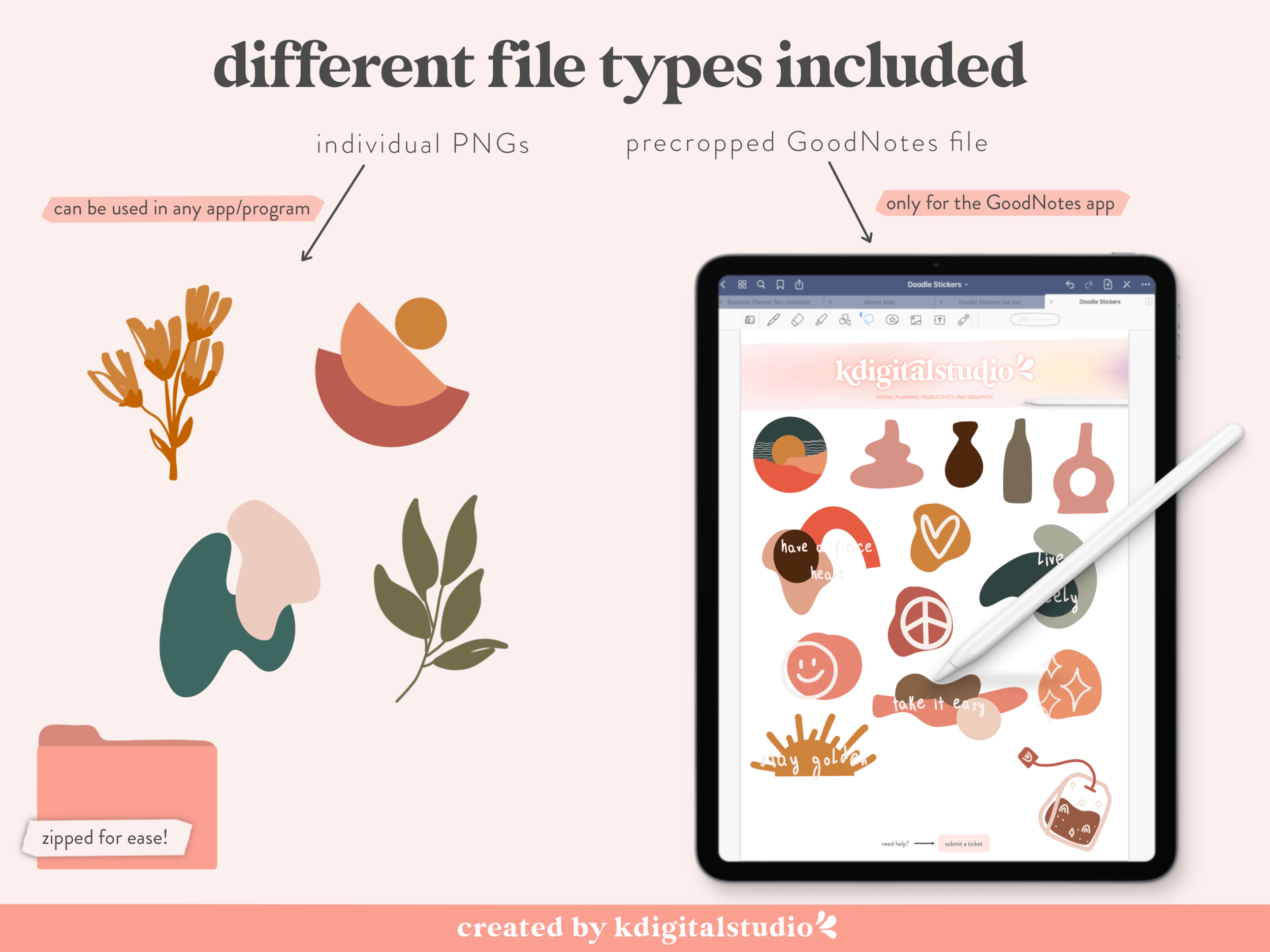 Paper Paper & Party Supplies GoodNotes Colored Number Stickers Color