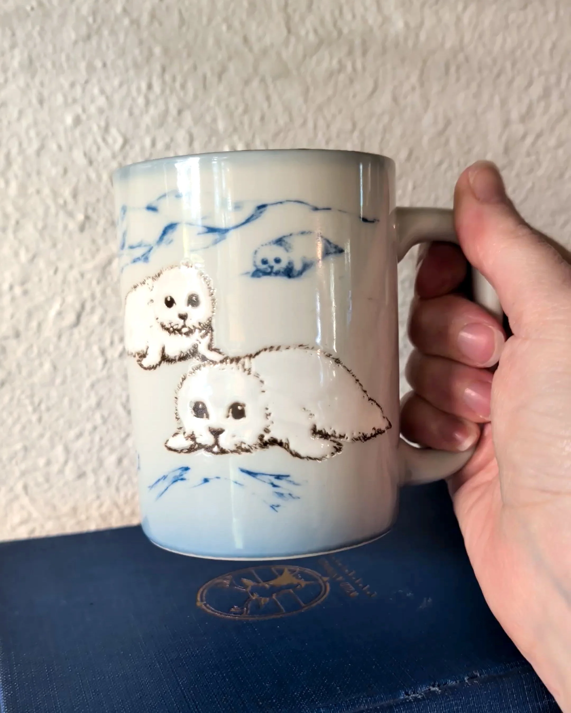 Vintage Otagiri Baby Harp Seal Ceramic Mug