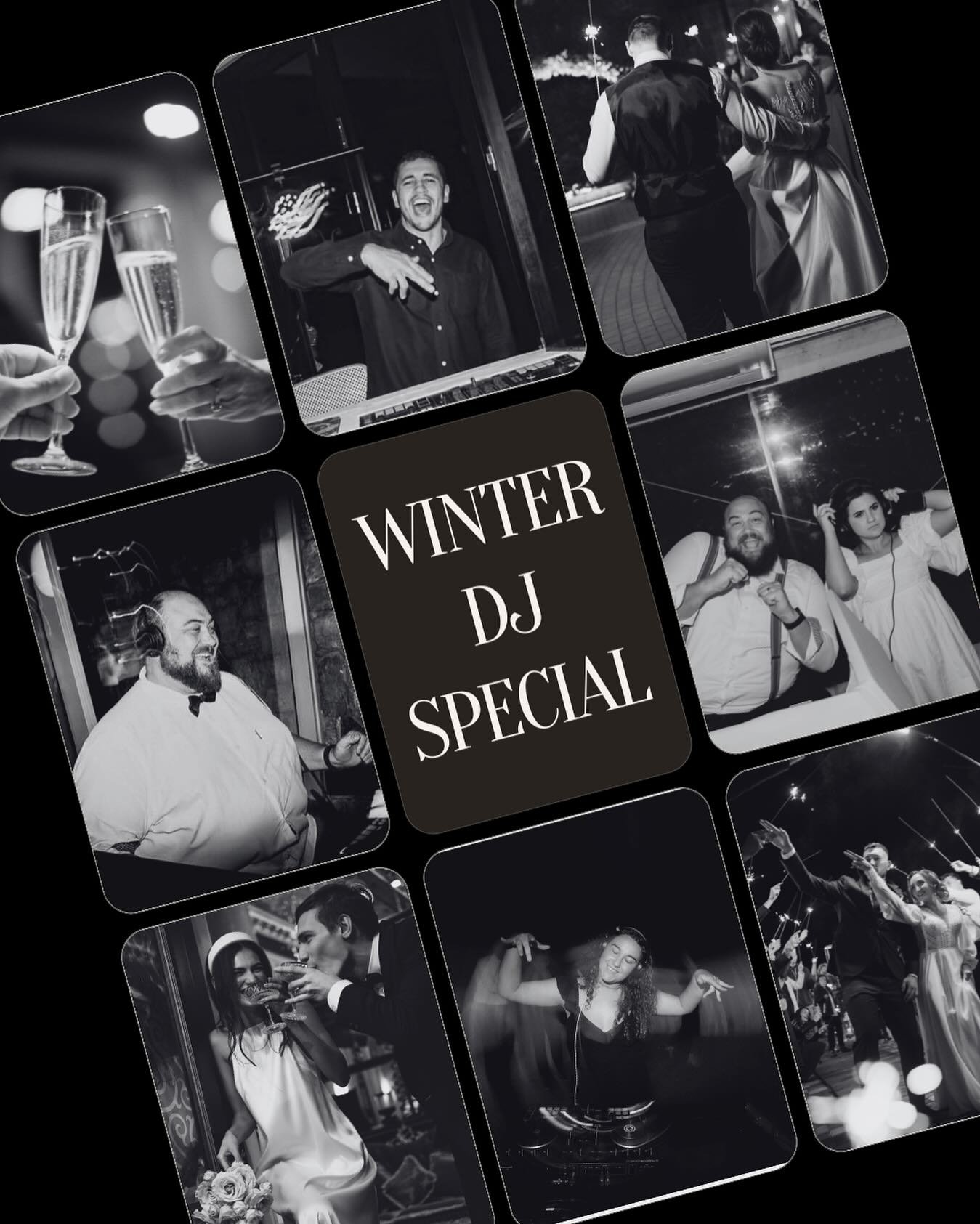 Receive $350 off our DJ premier package PLUS FREE Sparktaculars (valued at $750) when you book for your wedding between May 1st and August 31st 2024 + 2025! 

Available for weddings across the South West. Winter in the South West is stunning, and aft