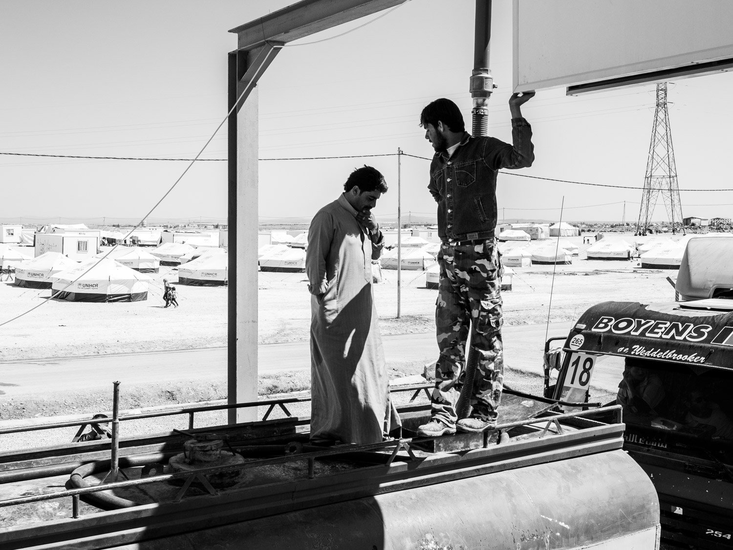 Jordan. Water supply system, Al Zaatari refugee camp 2014.