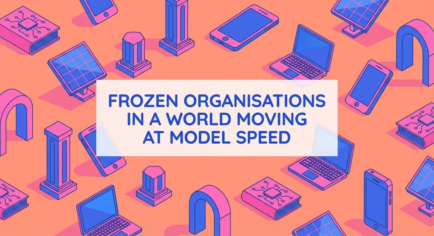 Frozen Organisations in a World Moving at Model Speed