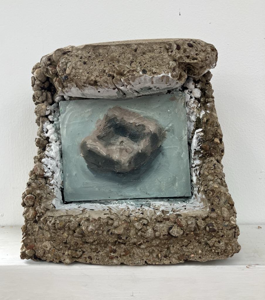 There are many countries in our blood, aren’t there (oil, board, gesso, concrete c. 14x14x5cm) - Alec Shepley.jpg
