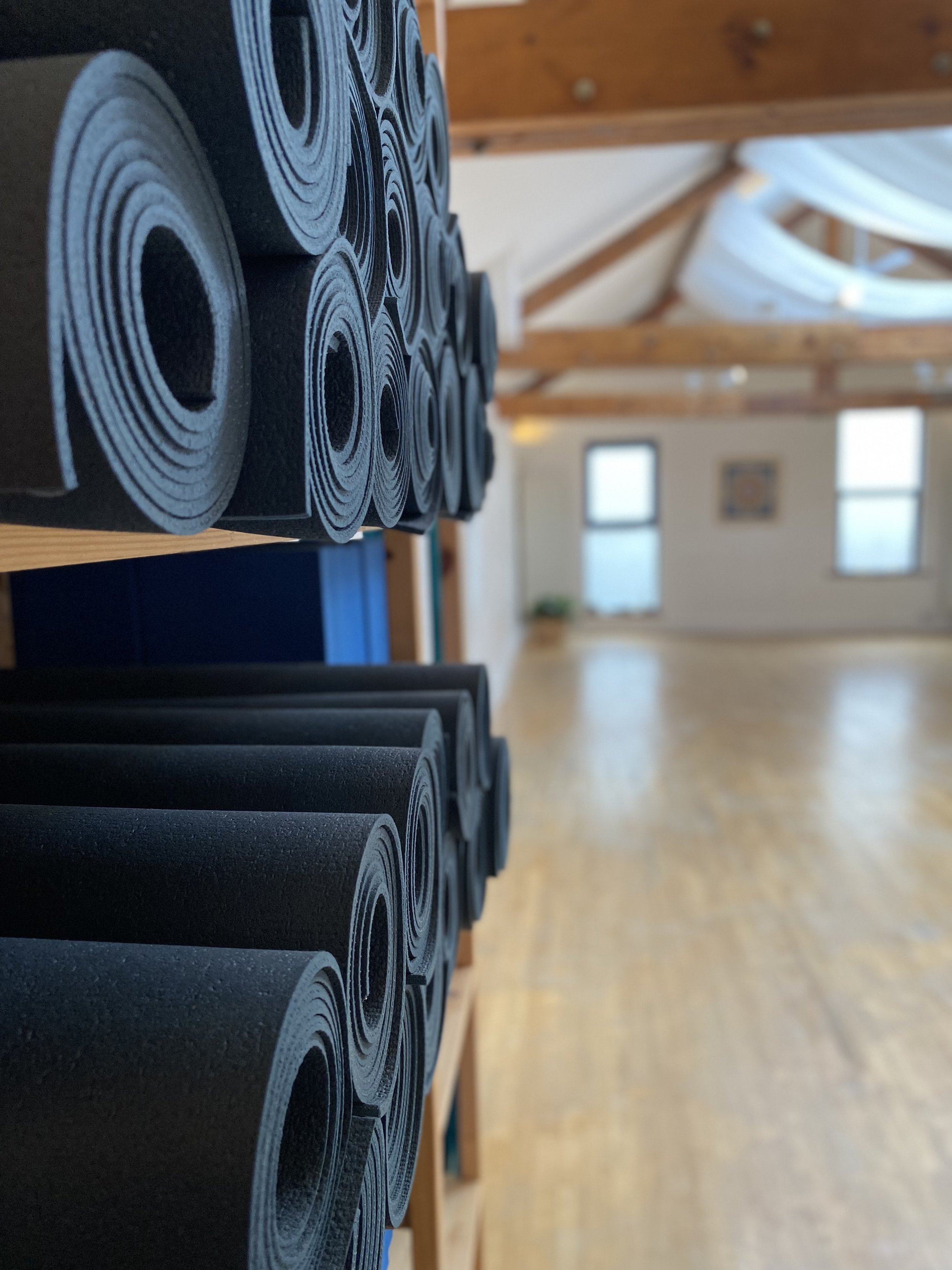 Yoga mats and the studio