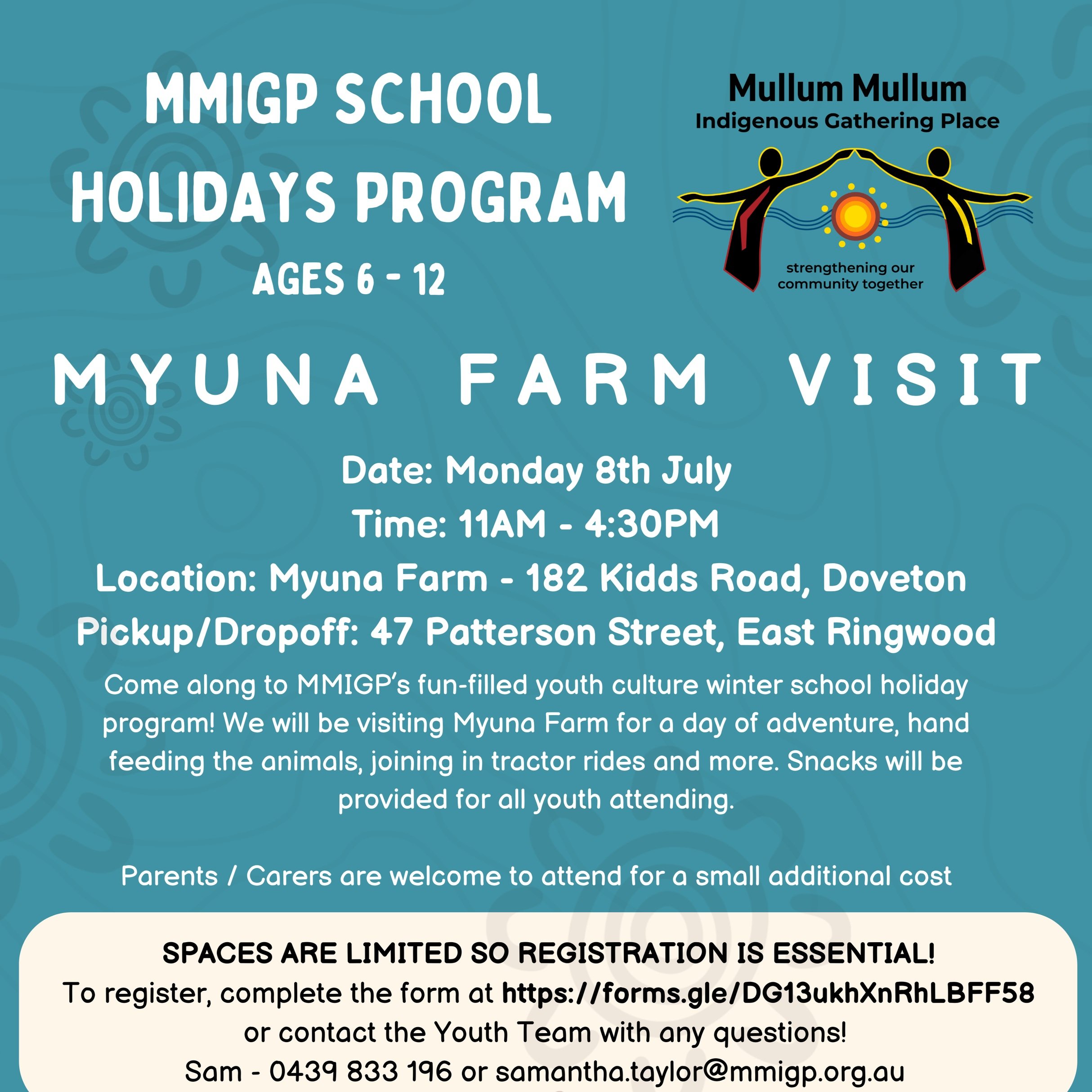 External Event - Myuna Farm Visit - MMIGP School Holidays Program