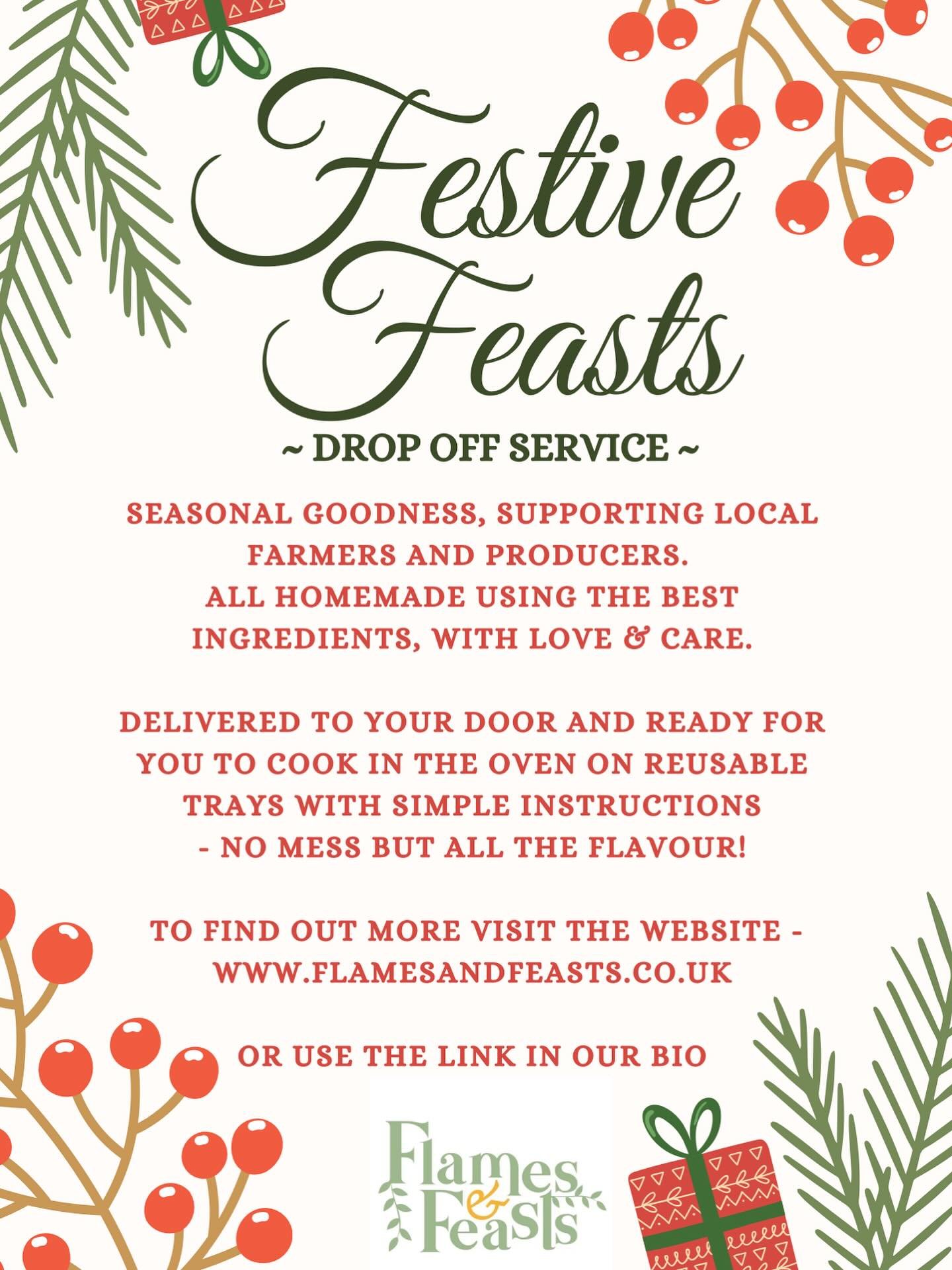 Festive Feast Drop Offs! Available to order now! 
We are so excited to make these and deliver them to you all ❤️