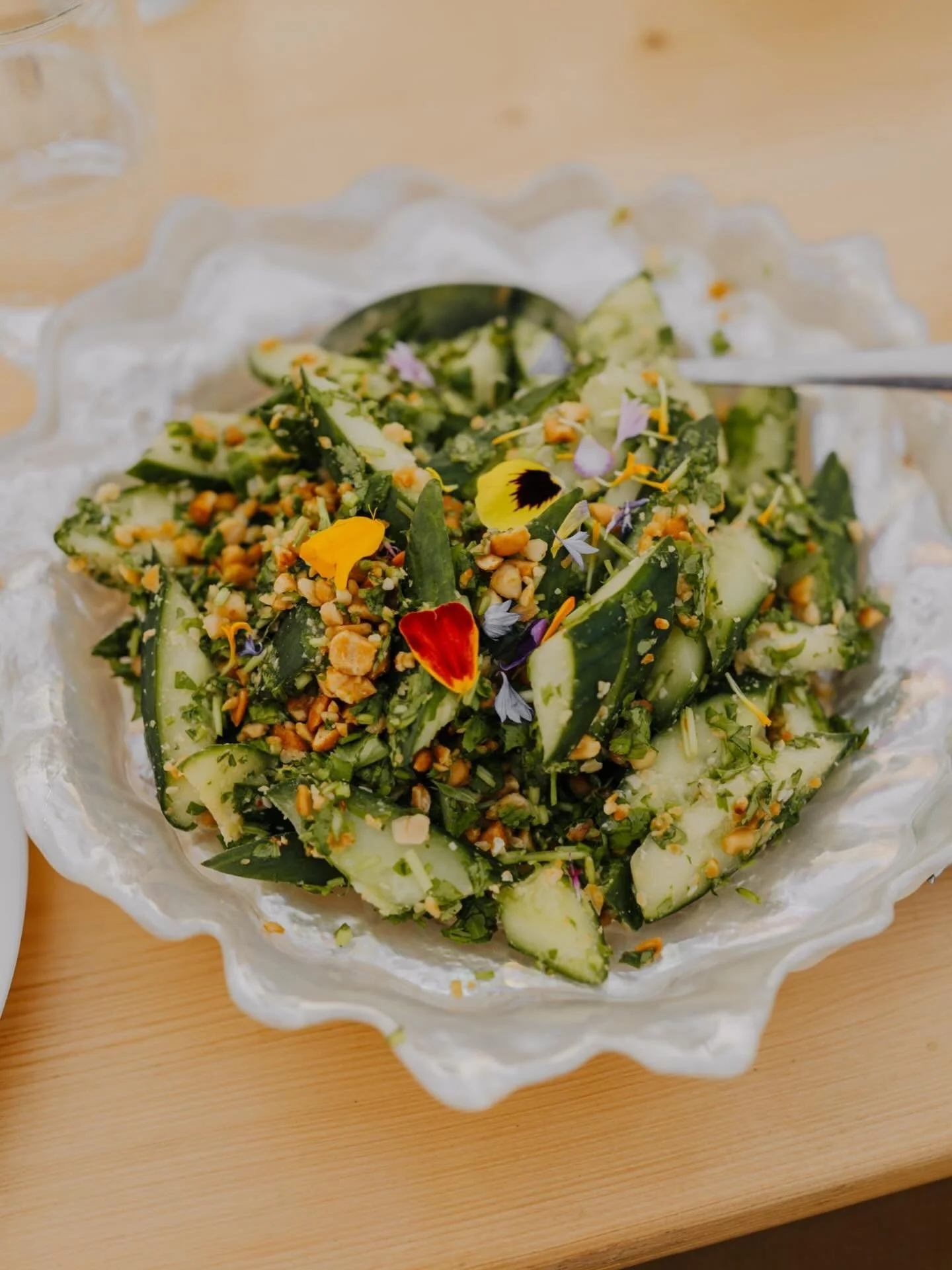 The most moorish salad ever! 

We created this salad to compliment a Sri Lankan wedding feast for last years summer client. 

Organic local cucumbers, coriander &amp; peanut salad with the scrummiest  homemade lime &amp; sesame dressing!