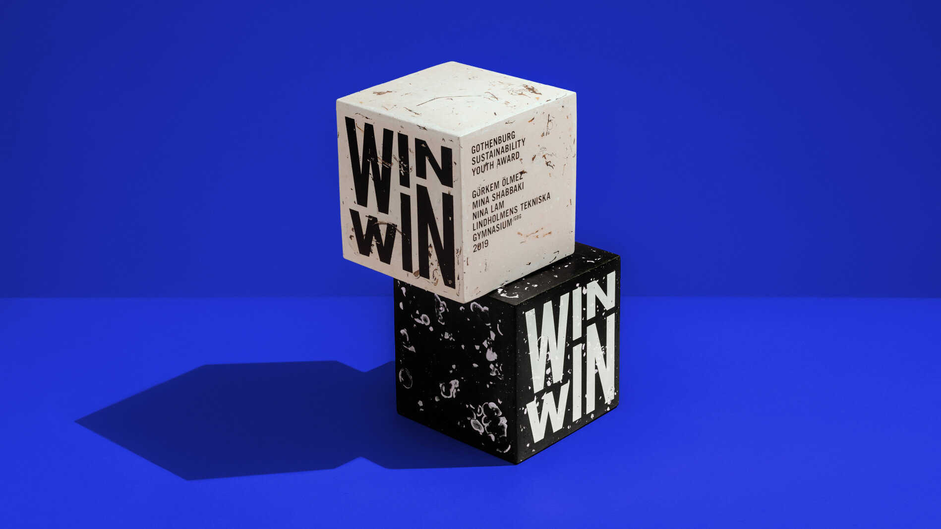 2020 prize cubes made out of waste
