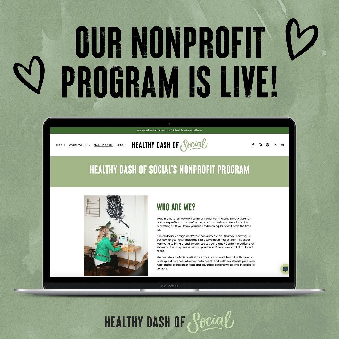 Listen, I have worked so hard to get @healthydashofsocial where it is right now to be able to offer this program is amazing to me. I want healthy dash of social to not just be a creative agency but an agency that gives back, that&rsquo;s mission driv