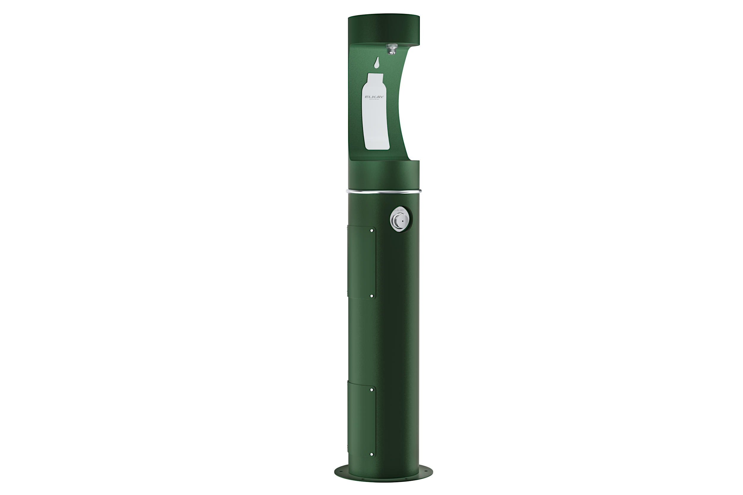 Elkay Outdoor EZH2O® Bottle Filling Station Pedestal Non-Filtered Non-Refrigerated - LK4400BFEVGWR: Vandal-resistant freestanding bottle filling station made from 316 marine-grade stainless steel with durable powder-coat and E-Coat finish. It deliver