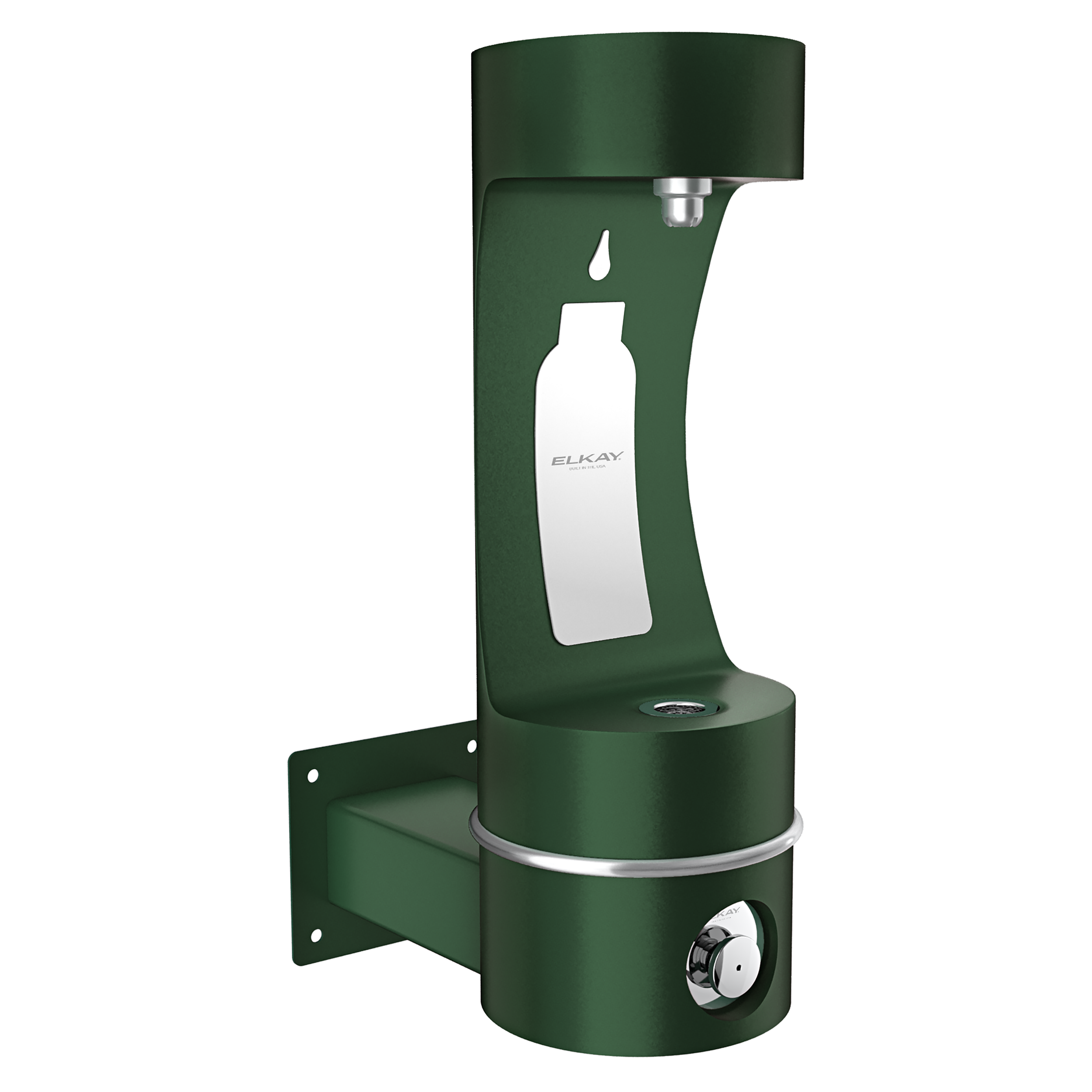 Elkay Outdoor EZH2O® Single Arm Bottle Filling Station Wall Mount Non-Filtered Non-Refrigerated - LK4405BFEVG: Made of 316 marine-grade stainless steel with a corrosion-resistant finish, this durable, vandal-resistant station is easy to keep looking 