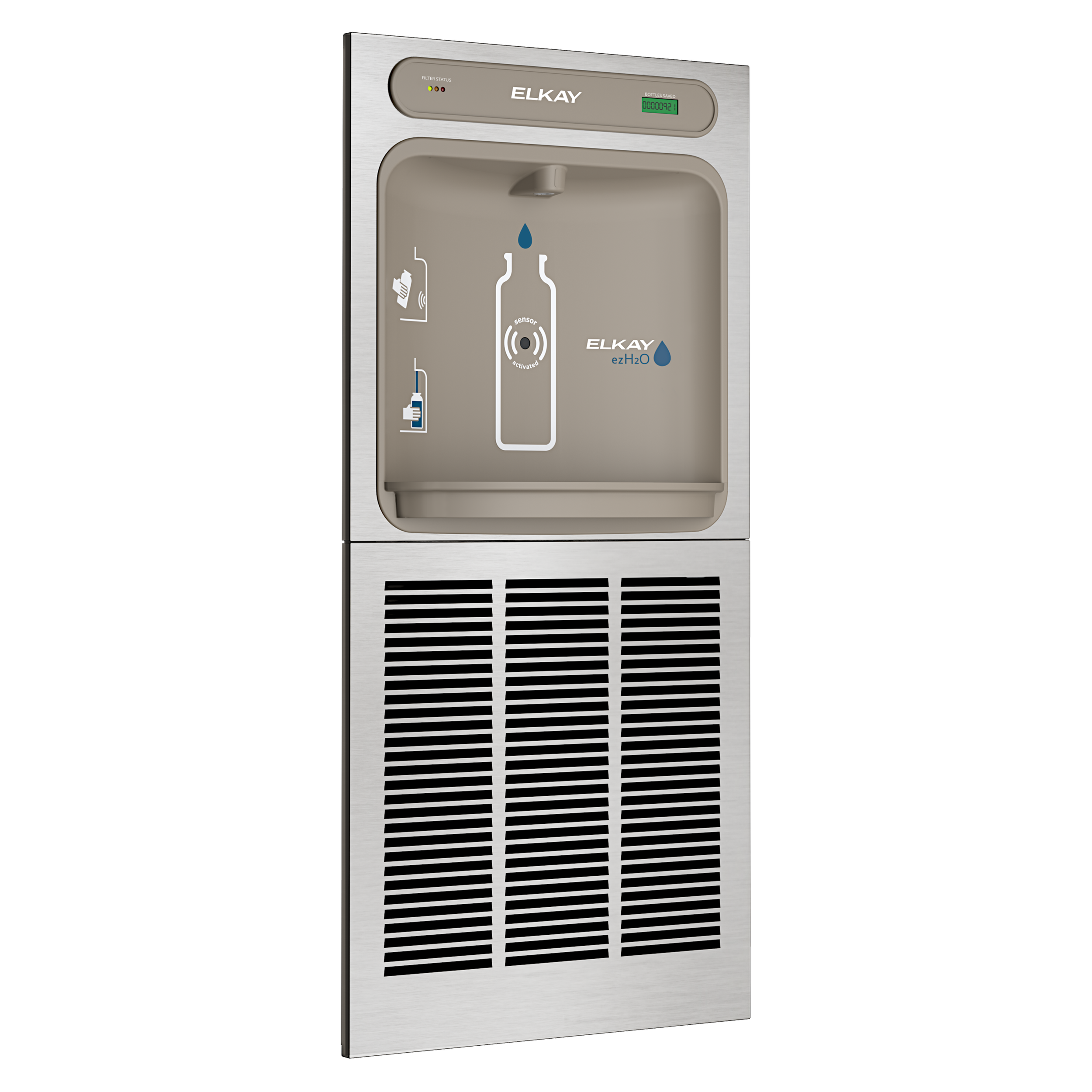 Elkay EZH2O® Bottle Filling Station In-Wall - LZWSM82K: Features a streamlined, sensor-activated design for flush-mount in offices, schools and public spaces. It provides chilled, filtered, laminar, no-touch dispensing for a quick and sanitary way to