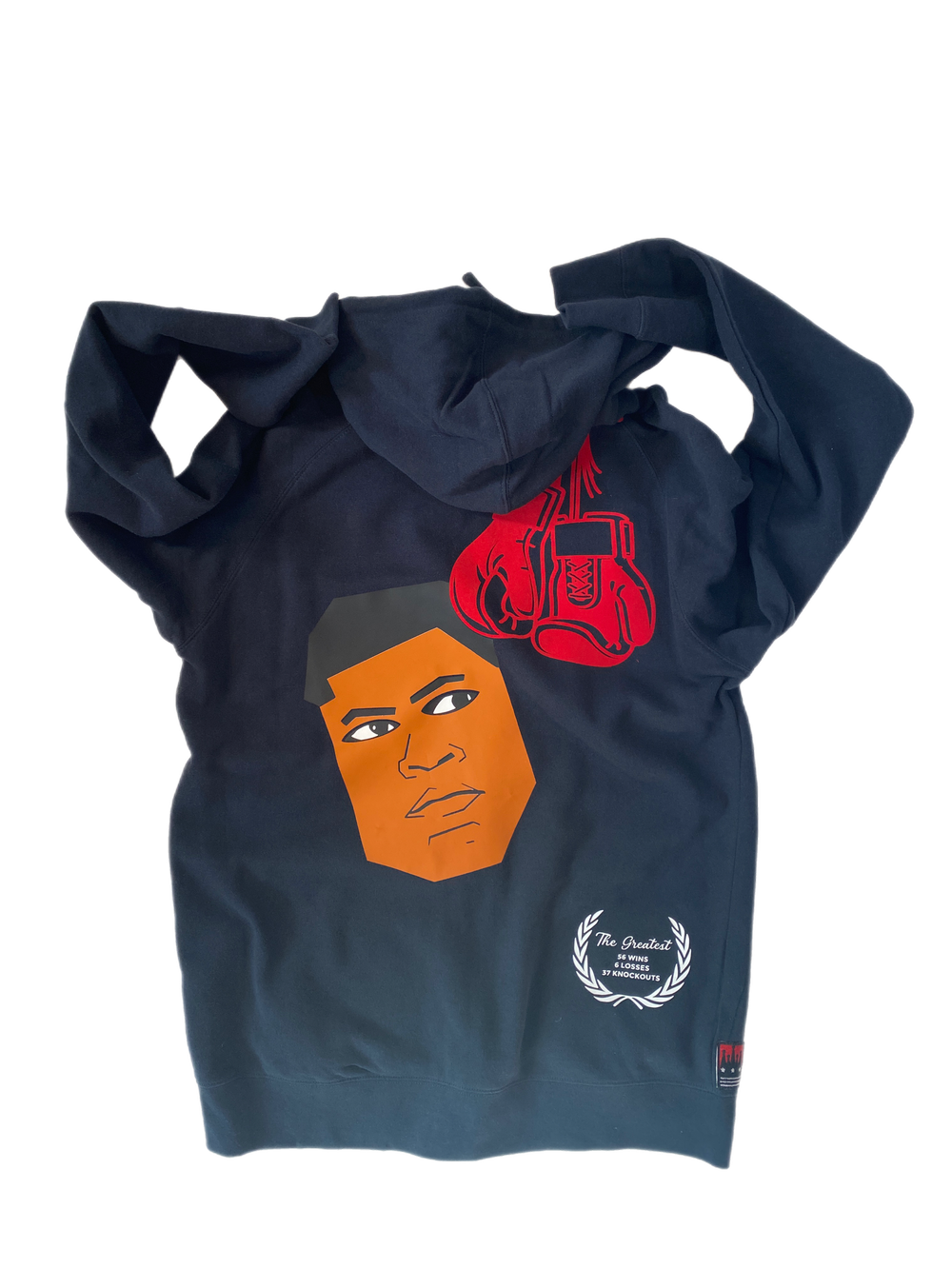 MUHAMMAD ALI ZIP UP HOODIE — the printing block