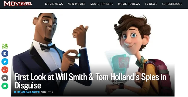 MOVIEWEB: First Look at Will Smith & Tom Holland's Spies in Disguise