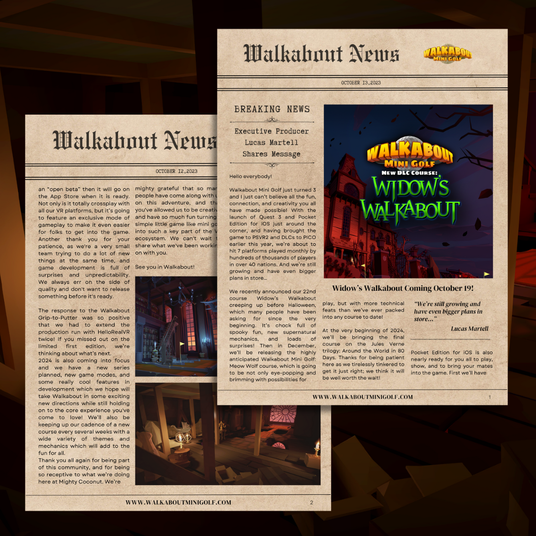 Player Message from Walkabout Creator Lucas Martell