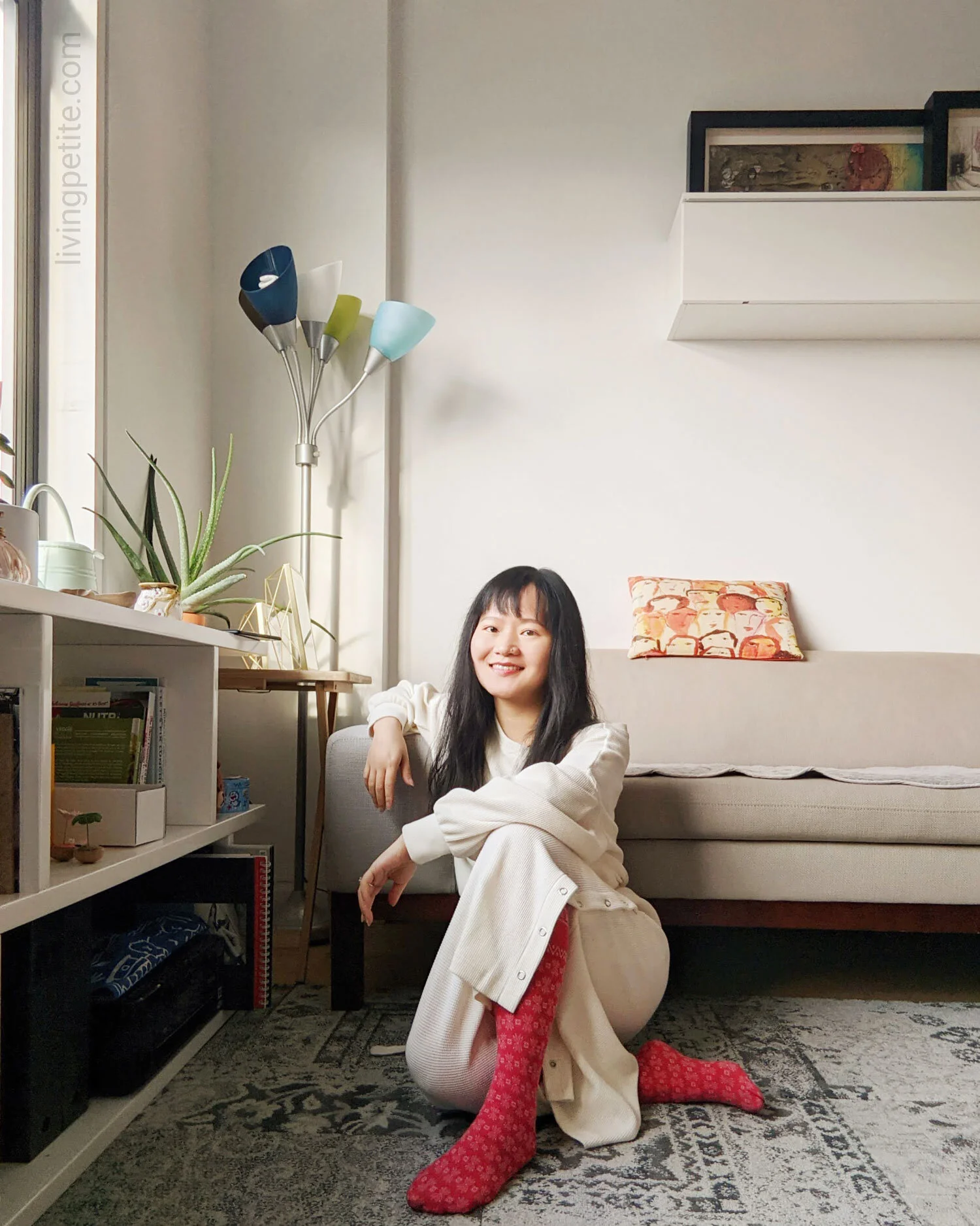 Wolford Red Tights + Cozy White Dress — Living Petite