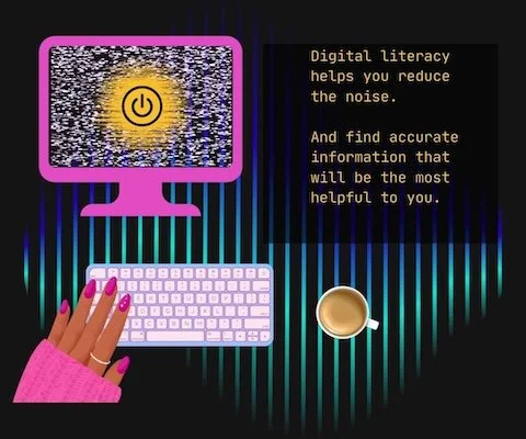 image of person typing looking for digital literacy information