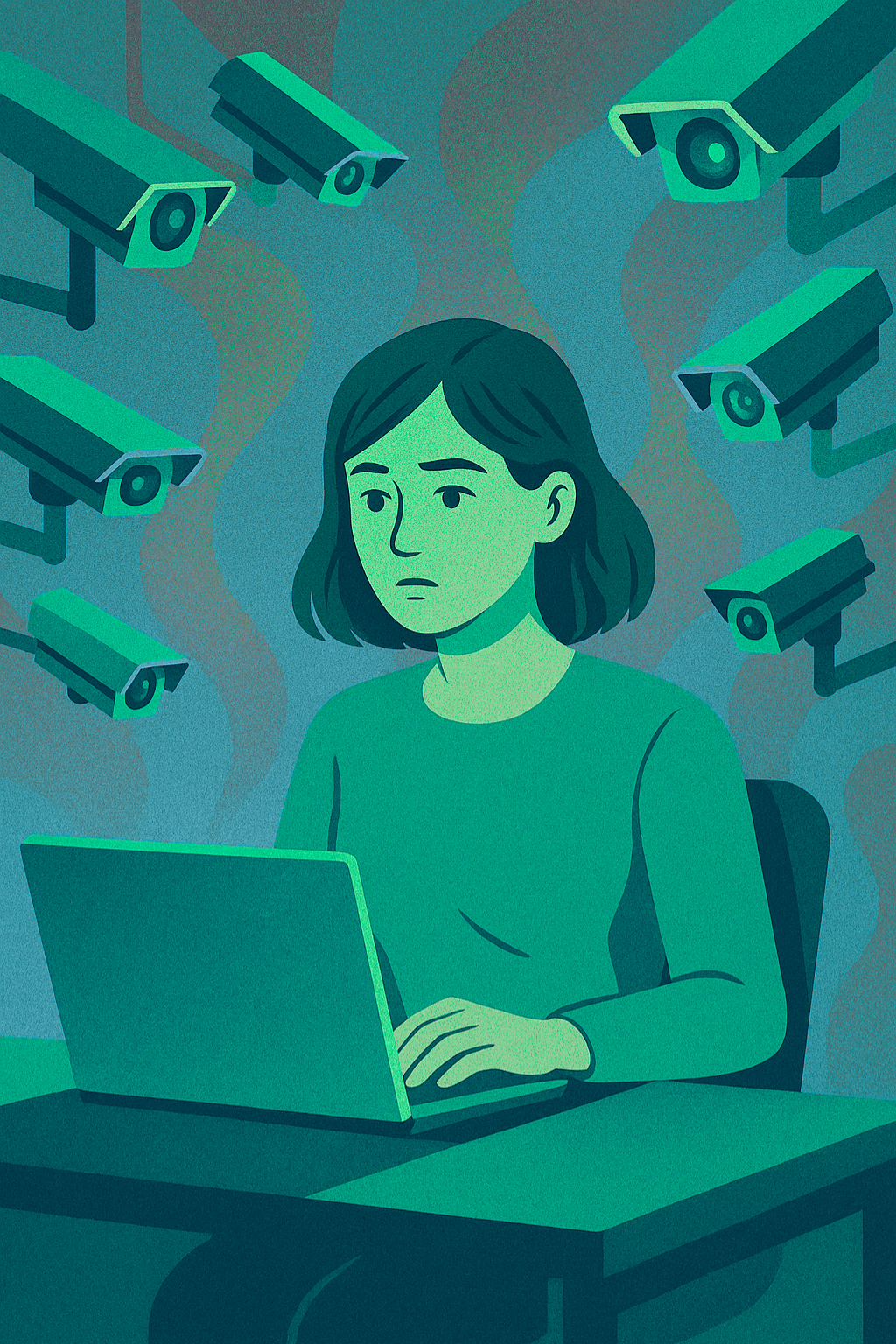 woman being surveilled online