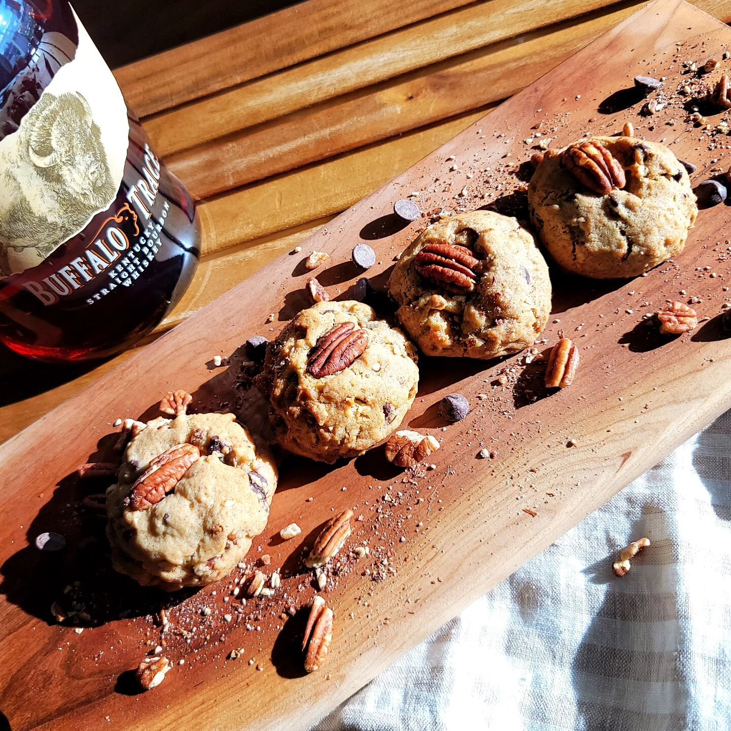 🍪Brown Butter Bourbon Pecan Chocolate Chip Cookies🍪

A definite crowd pleaser and a #1 seller. This cookie is soft and chewy with an amazing flavor combination! 

The richness of the browned butter, aroma of Buffalo Trace Bourbon, a hint of cinnamo