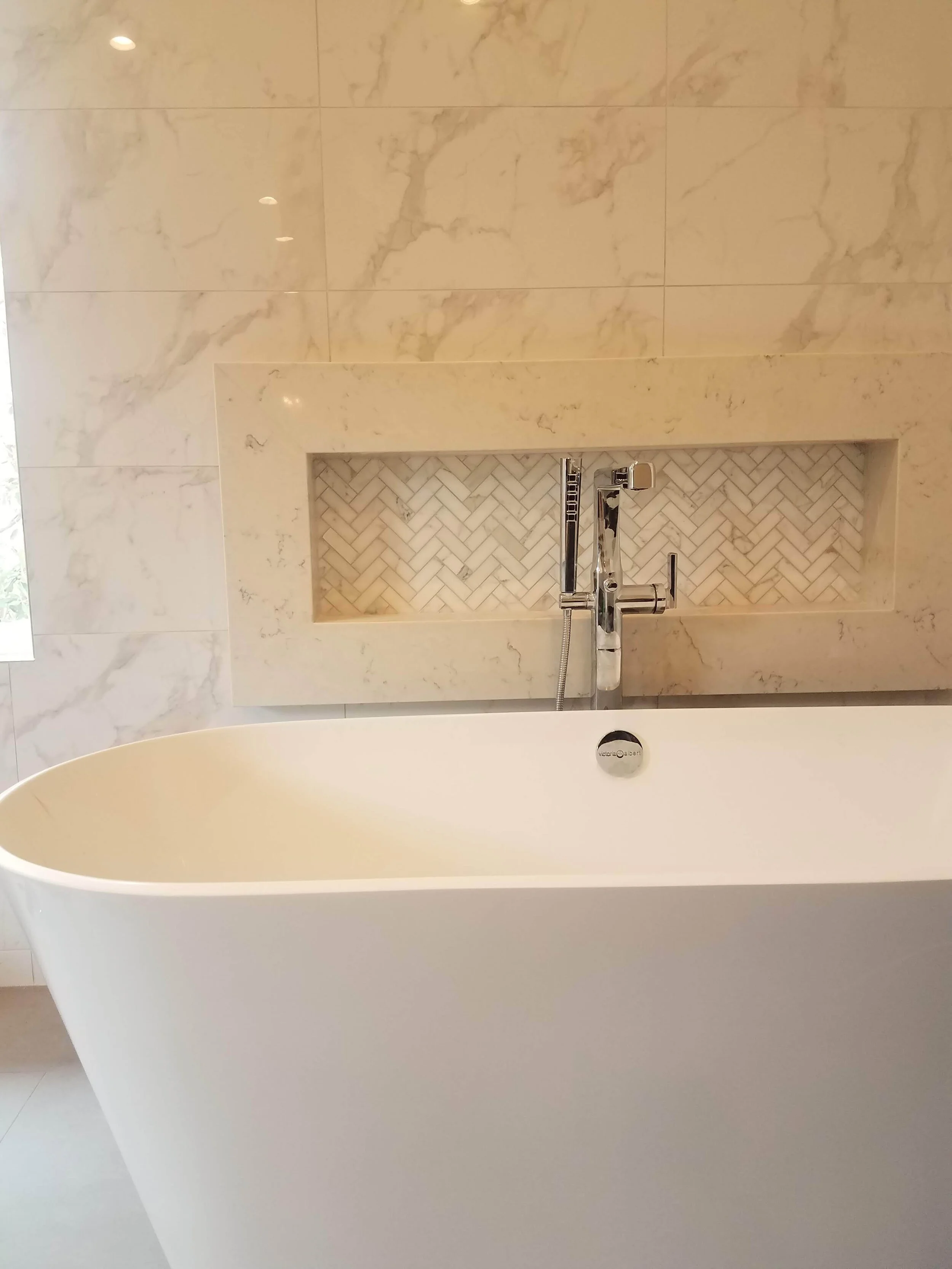 Sleek Marble Bath Remodel