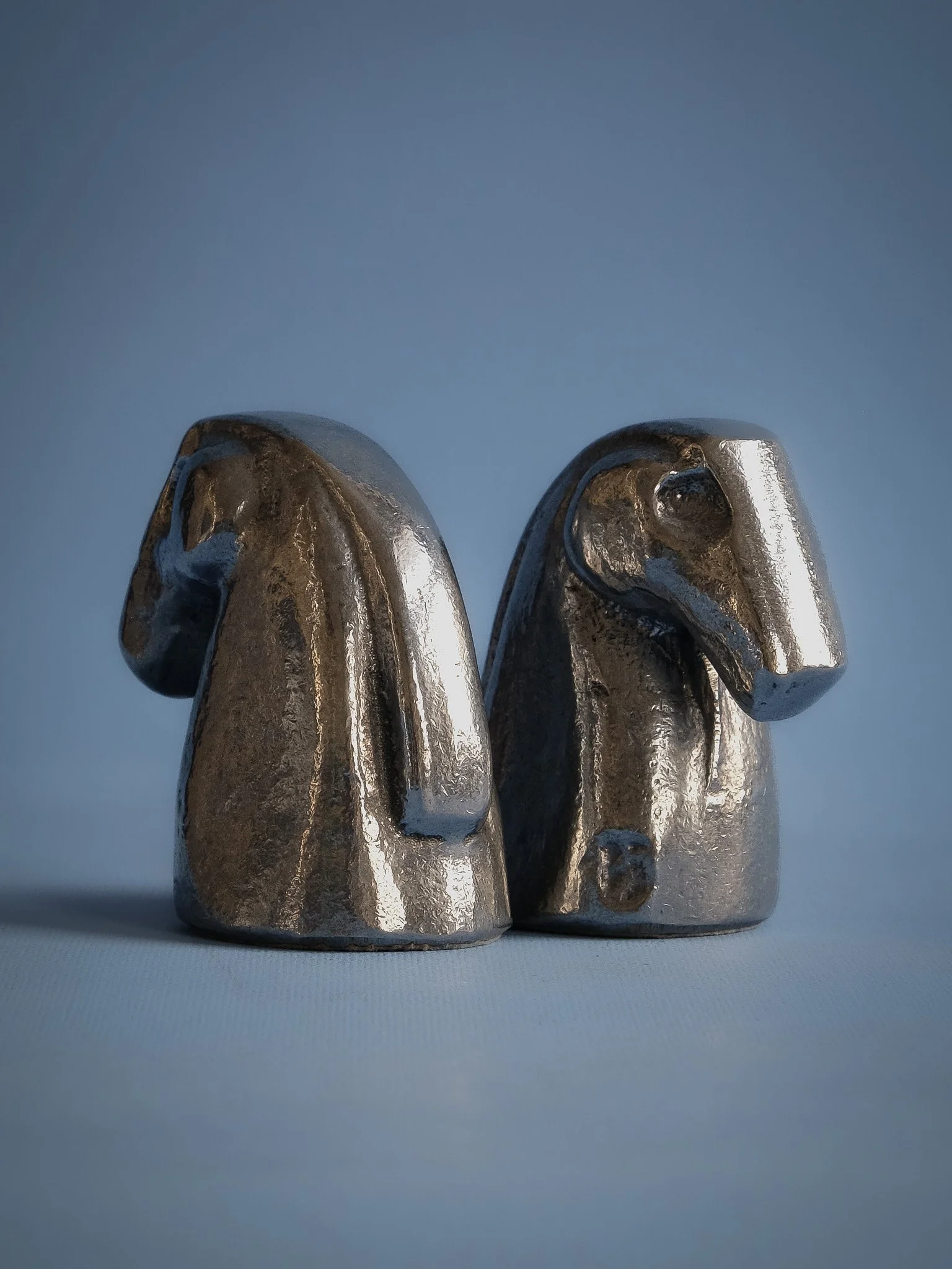 Bronze and aluminium chess pieces, 1970s.jpg