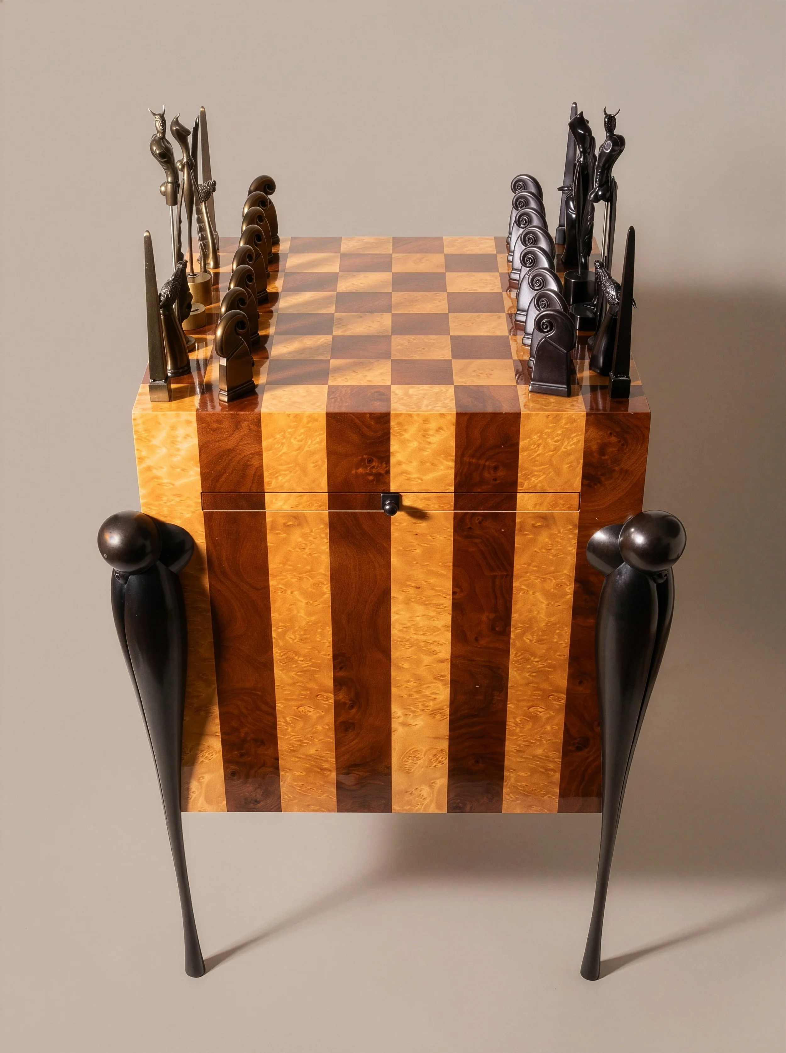 paul-wunderlich-minotaur-bronze-chess-table-burl-wood-board-overhead.jpg
