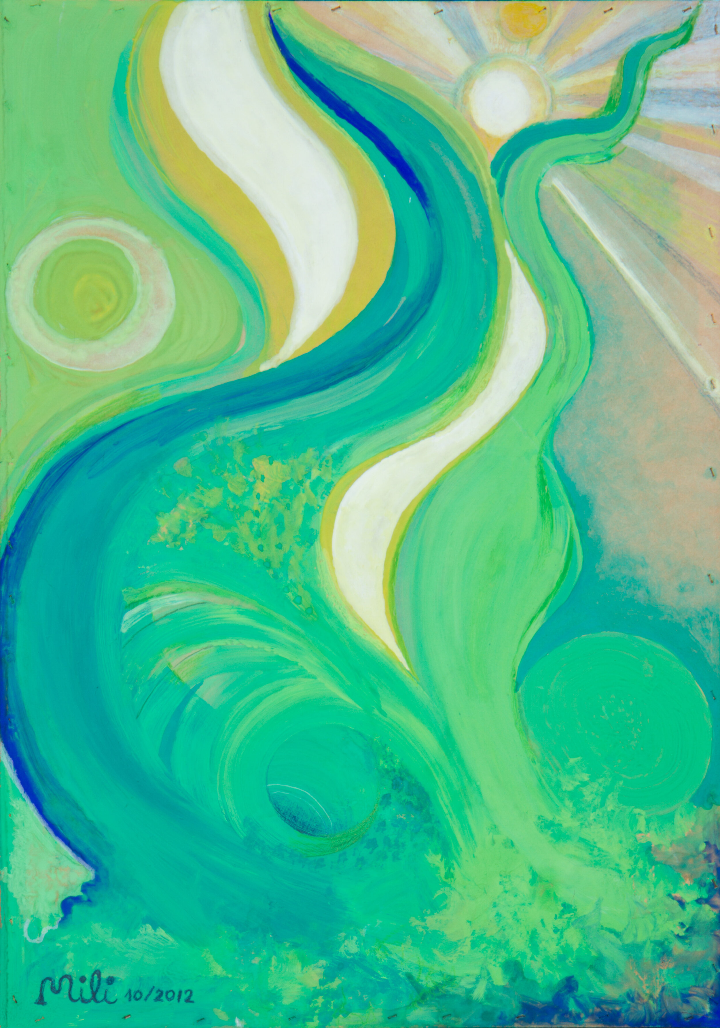 2012, Intenso Verde (34cm x 49cm) acrilico su legno