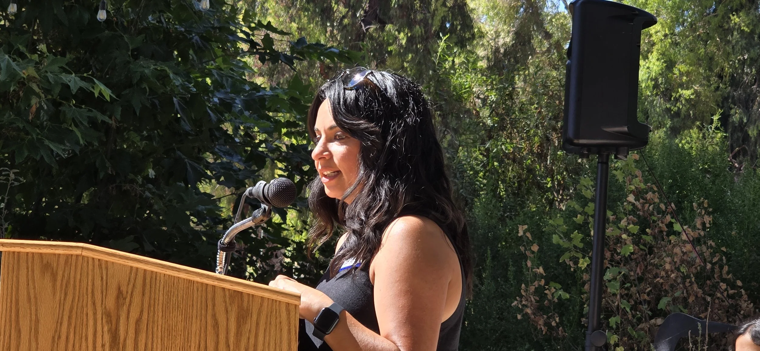 Alum and SAMO Fund Board Member, Leenoy Margalit gives her speech and reads her 'Samily Poem'