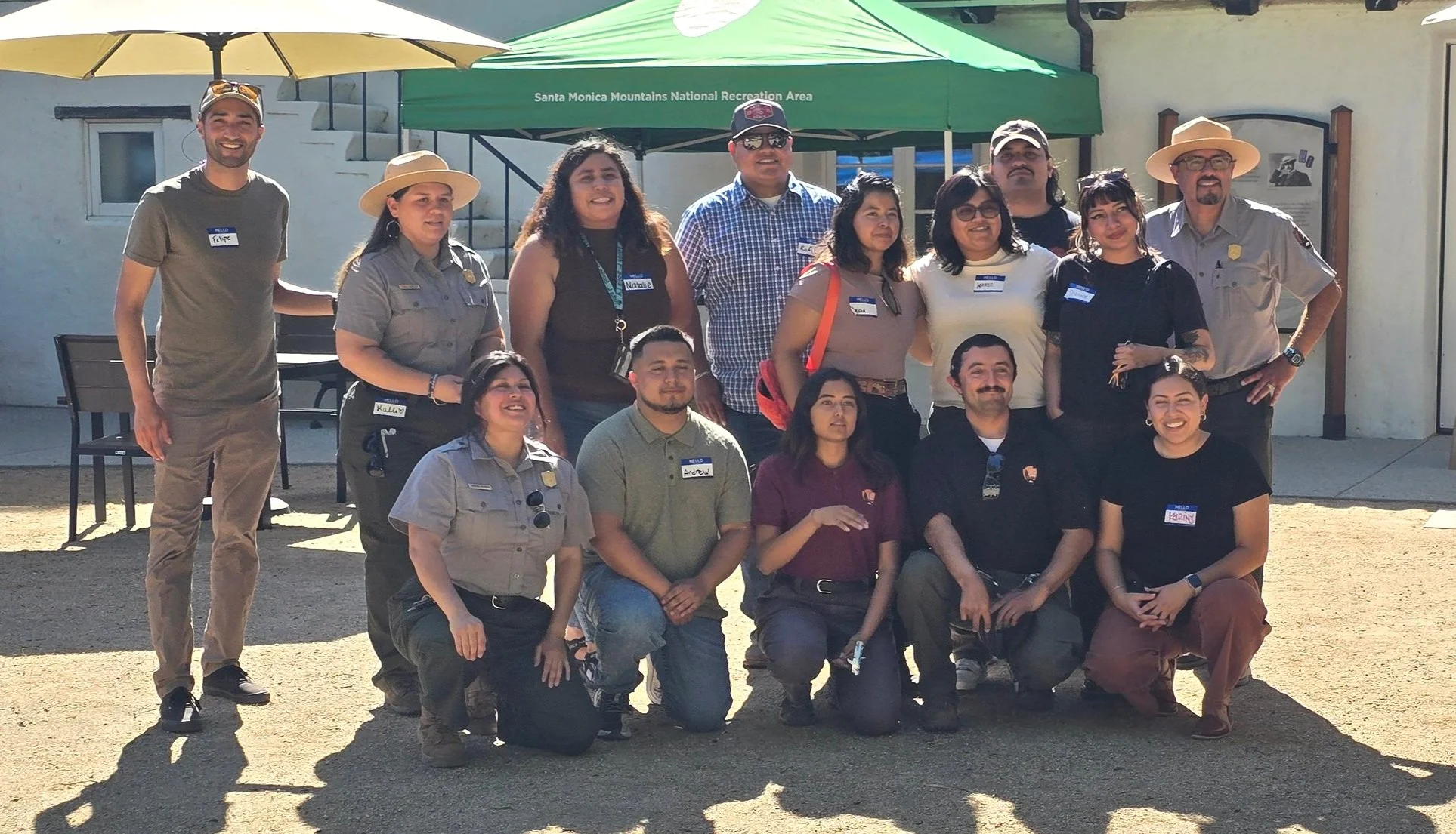 SAMO Youth Alumni from the past 25 years. Top row (Left to Right): Felipe Lepe (lead), NPS Kalli (lead), Natalie, Rafael, Marifer Martinez, Mari, Kevin Torres, Shanice Crespo, NPS Antonio Solorio (Main Lead) Bottom row (Left to Right): Adriana Barrera (Lead), Andrew Castro, Eva Vieyra, Javier Sandoval-Garcia, Karina Jimenez