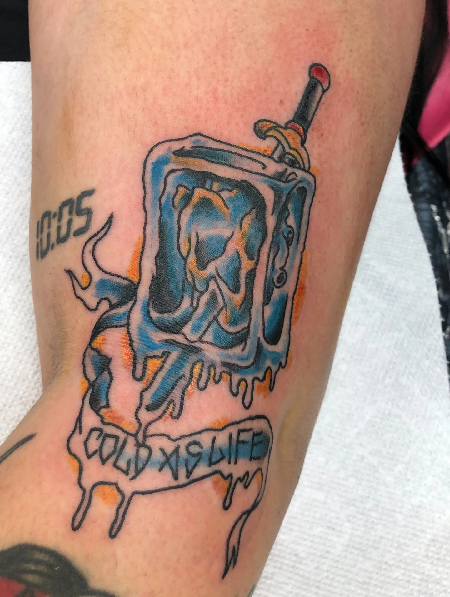 &bull; Cold As Life tattoo for the homie. 🥶❄️🧊Picked off my flash which I grabbed from. Col. Todd sheet I have stashed away.📚📚

&bull; PREDRAWN flash always ready to pick off the wall or from the books. Be cool grab some flash from your tattoo ar