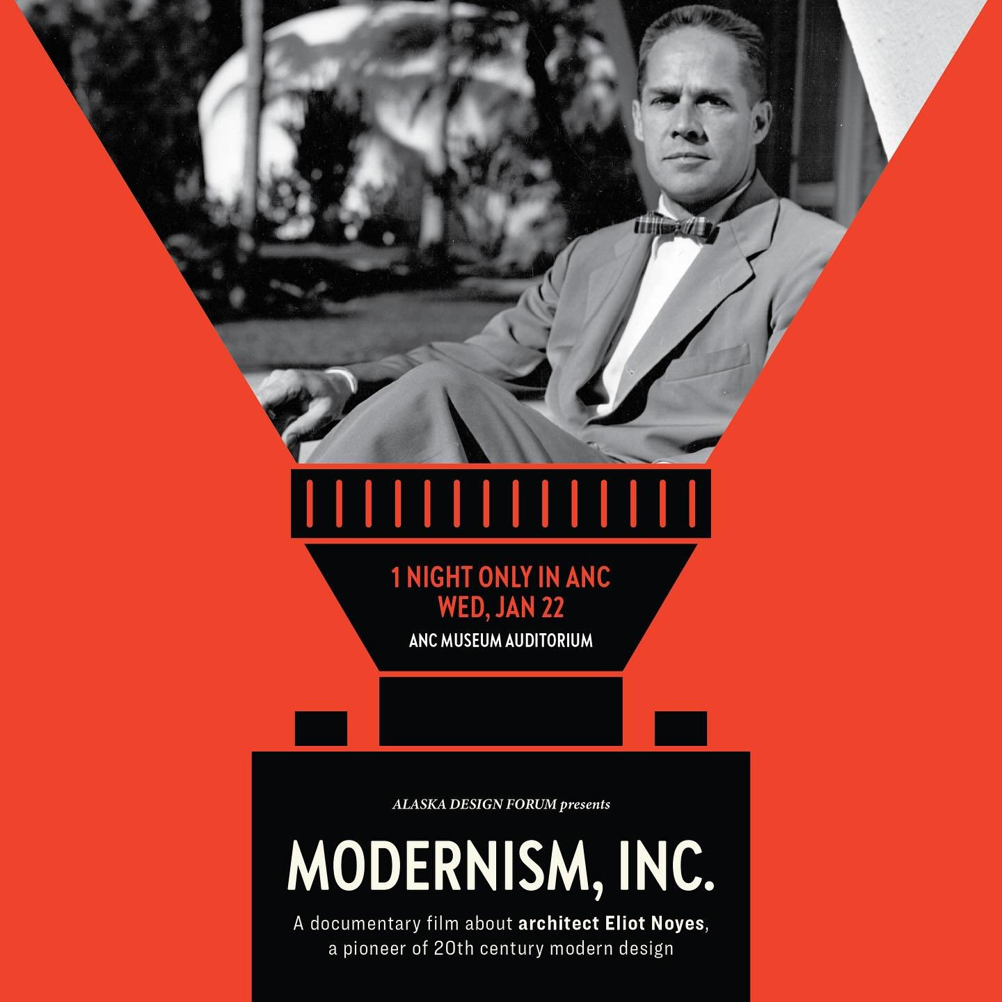 Join us on Wednesday for the latest installment of the ADF Film Series:

MODERNISM, INC.

A documentary film about Architect Eliot Noyes, one of the leading pioneers of modern design during the mid-century, post-war boom in the United States.

Modern