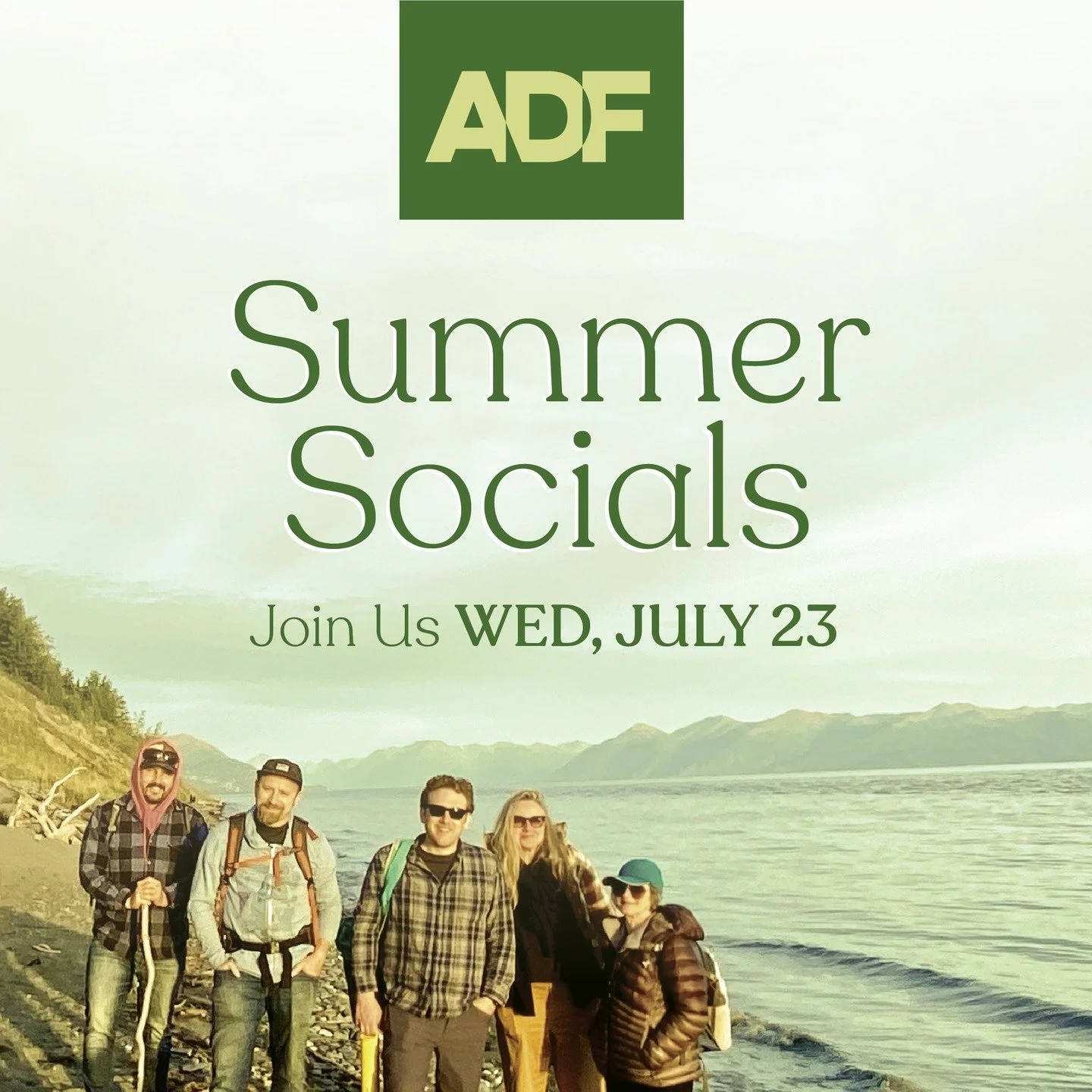 Introducing ADF&rsquo;s Summer Socials!

Miss us in the summer? We miss you too &mdash; so we&rsquo;re launching something new! Join us for three months of outdoor events that invite you to walk, wander, and wheel through our Alaskan cities as we unc