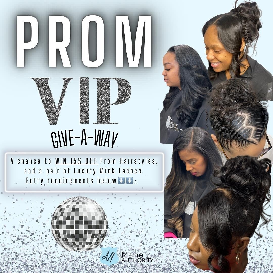 🌟 GIVEAWAY ALERT! 🌟
Ready to slay prom night like royalty? ✨ Enter our exclusive giveaway for a chance to win 15% off prom styles AND a pair of luxurious mink lashes! Here&rsquo;s how to enter:
	1	Follow both stylist: @maneauthoritysalon and @uneek
