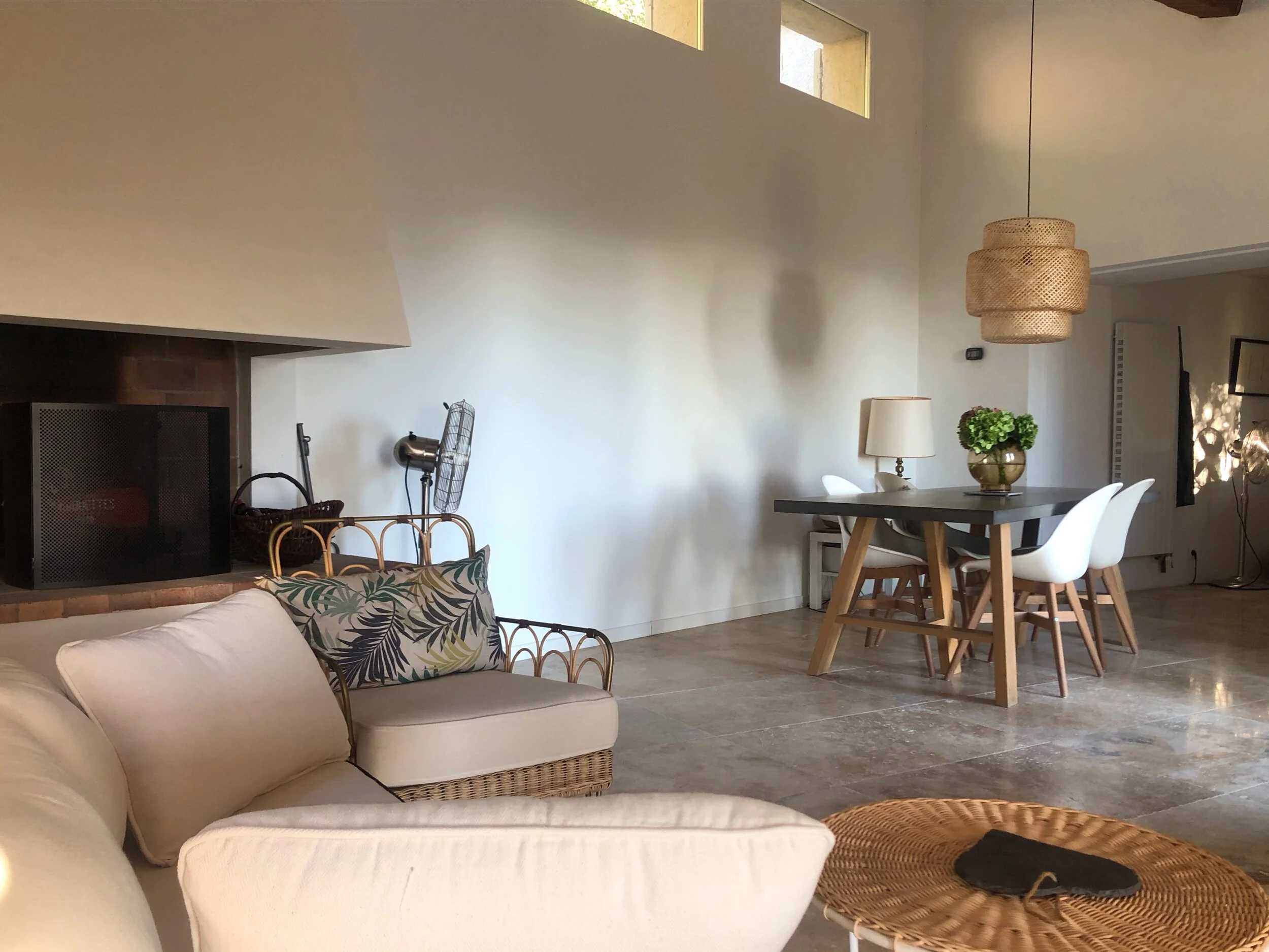 Fireplace corner and interior dining