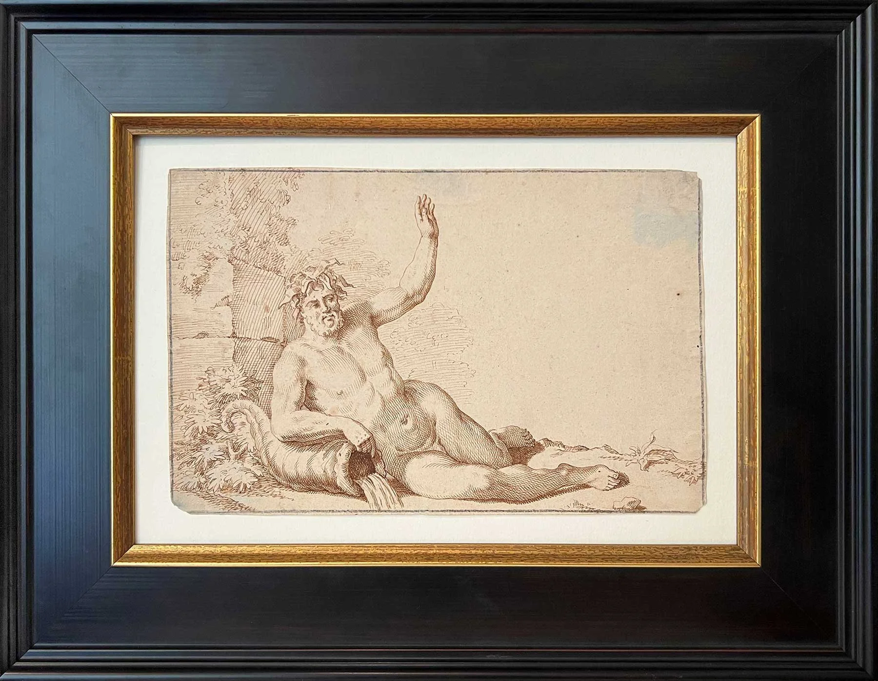 Neptune River God Framed