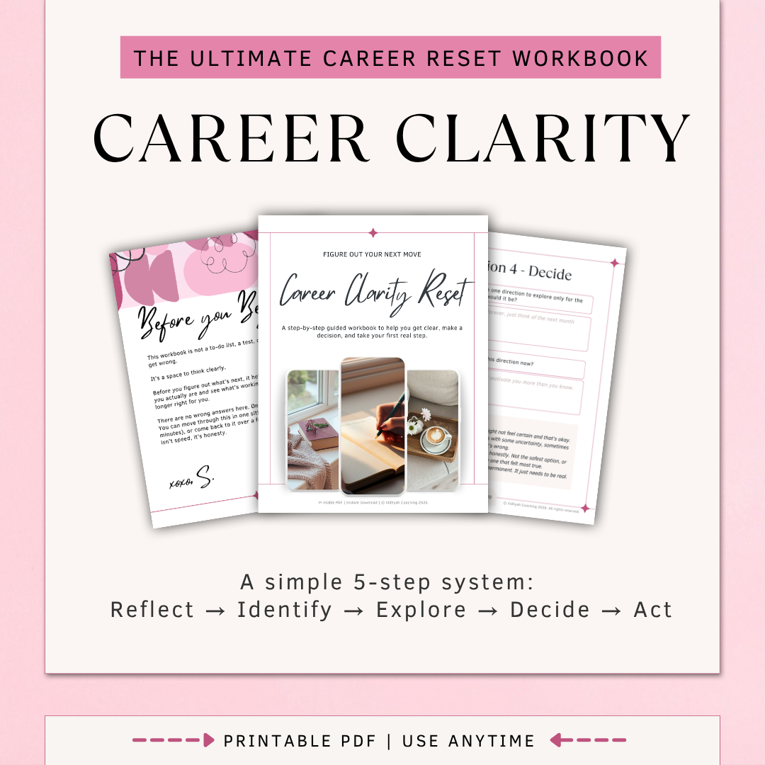 Career Reset - Vidhyah Self Guided Journal