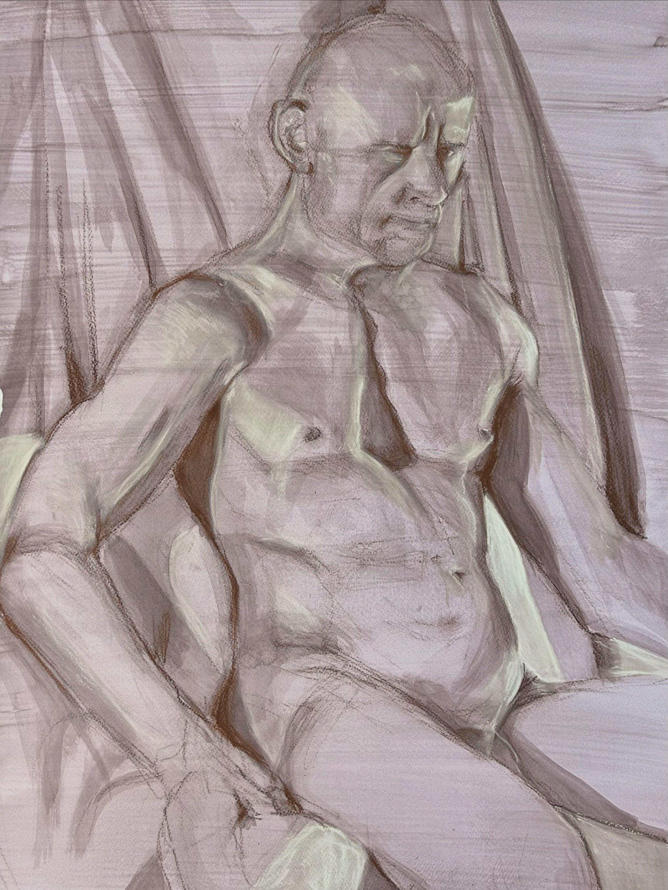 Ink and chalk on paper