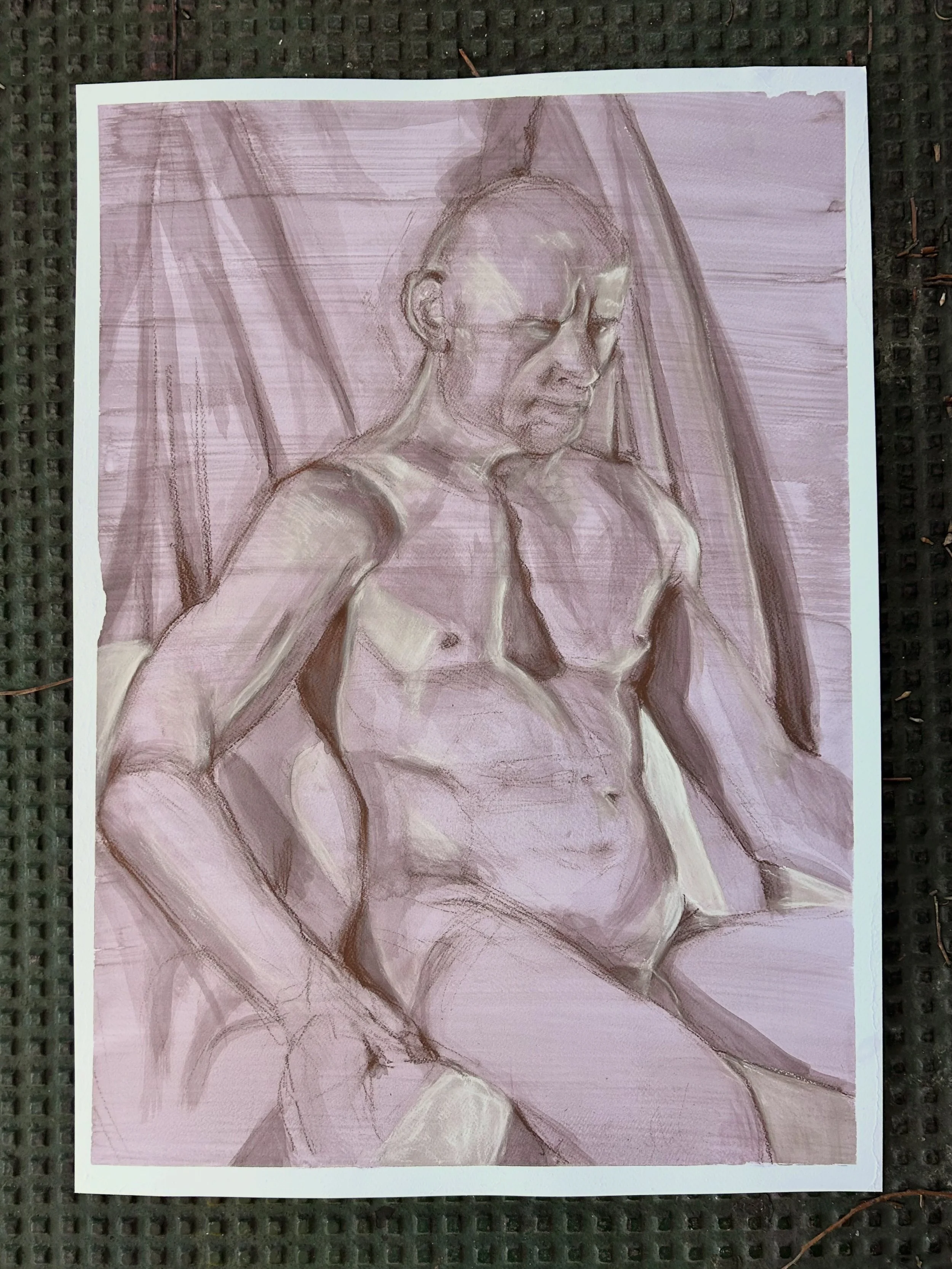 Ink and chalk on paper