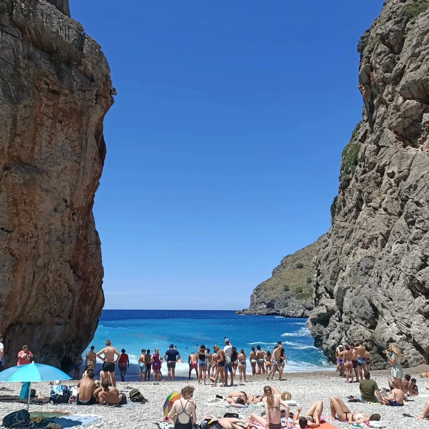 Just looking! Seas a bit rough today in Torrent de Pareis.  #sacalobramallorca @barcos_azules