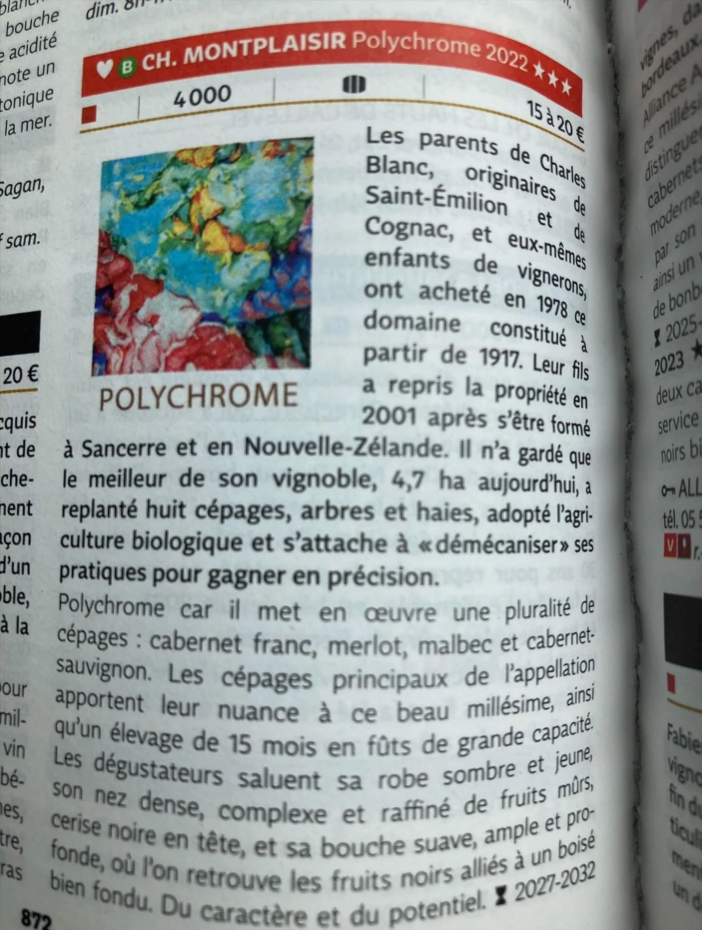 Coup de coeur, 3 * guide Hachette Polychrome rouge 2022