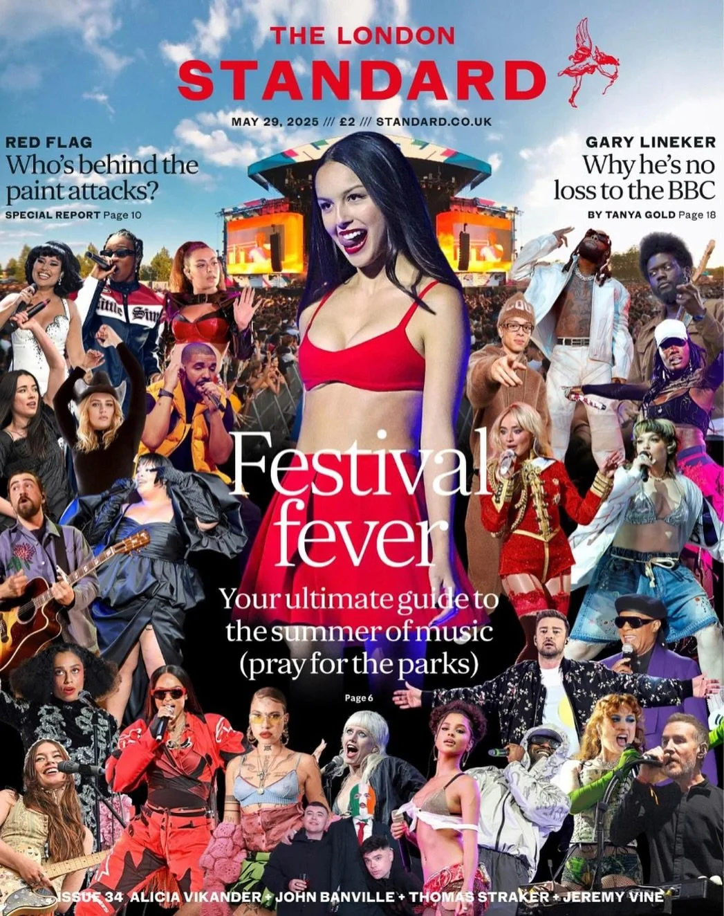 @oliviarodrigo on the cover of @thelondonstandard 
Let the festival season begin&hellip;. 🎶⛺️🎸☀️