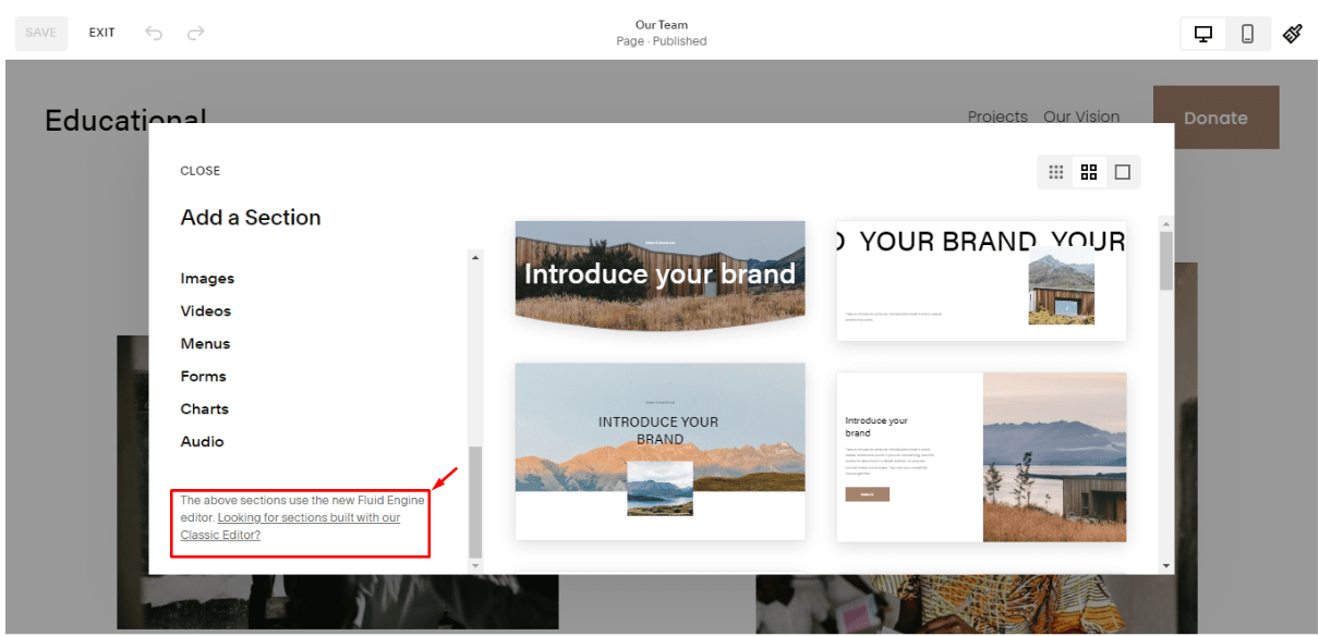 squarespace upgrade to fluid engine