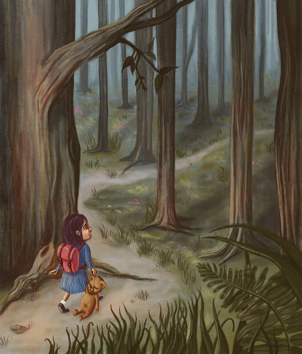 Into the forest illustration from "Bumblebee Queen"