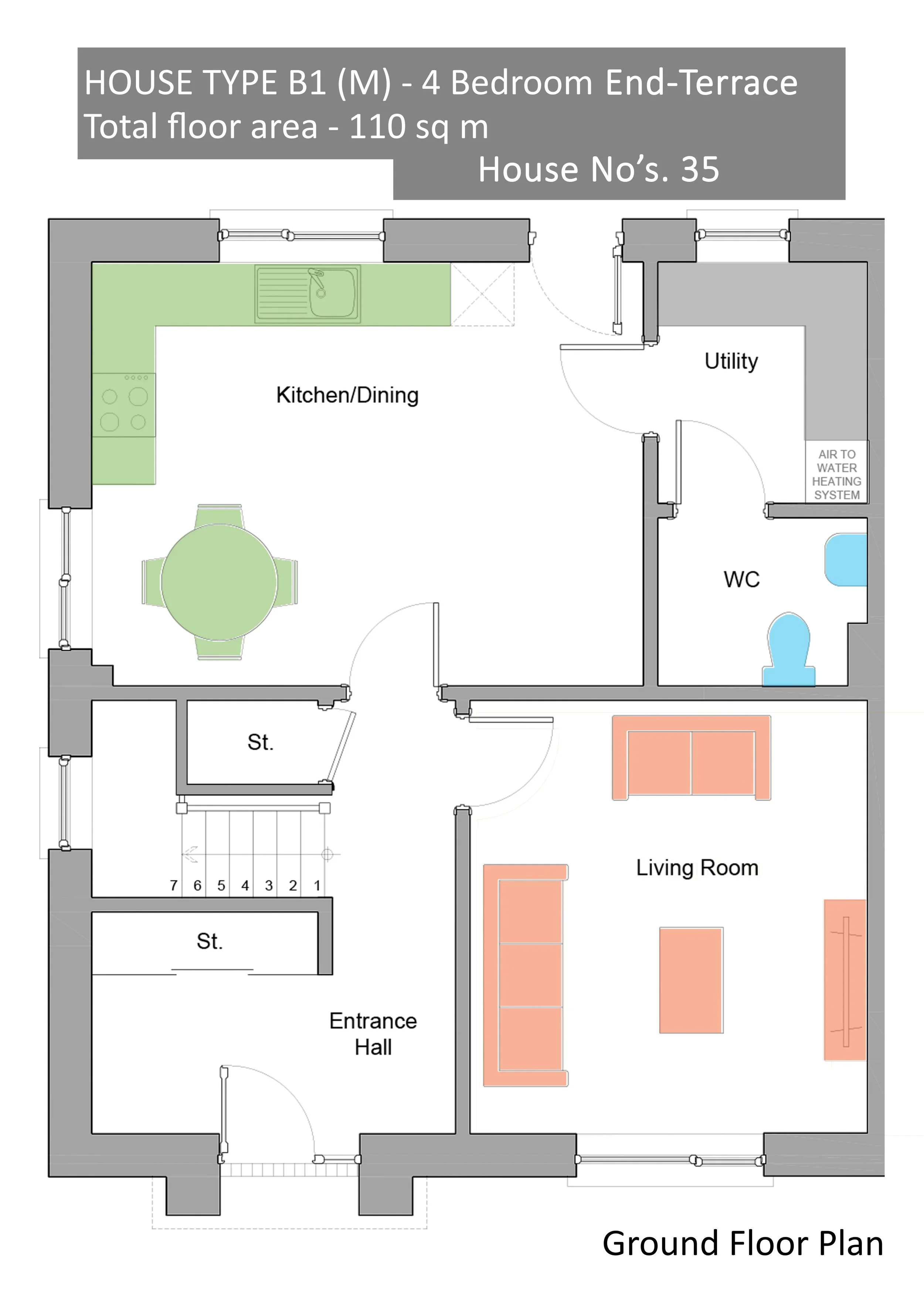 House Type B1 (M) - 4 Bedroom End-Terrace GF