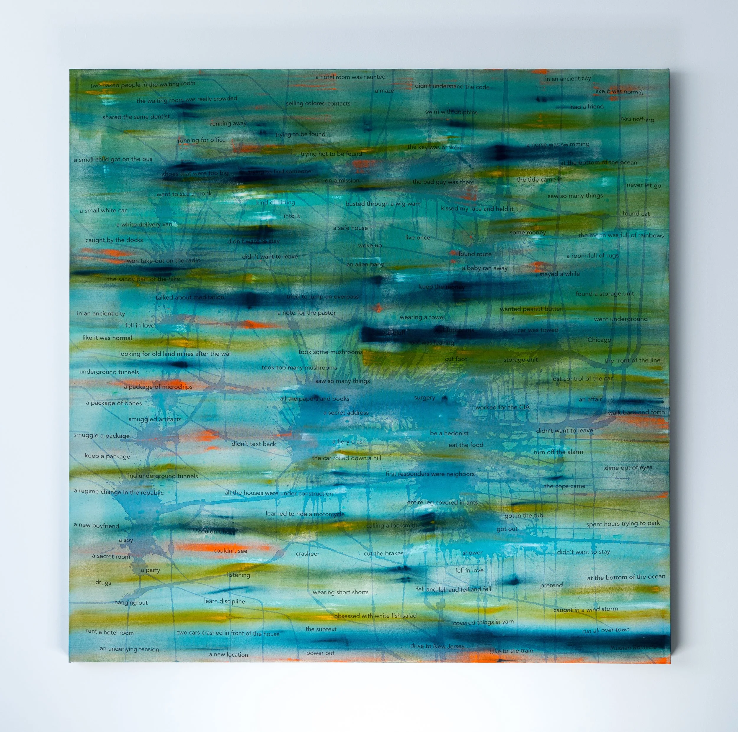 SURROUNDED, 2021, acrylic on canvas, 73x74 inches
