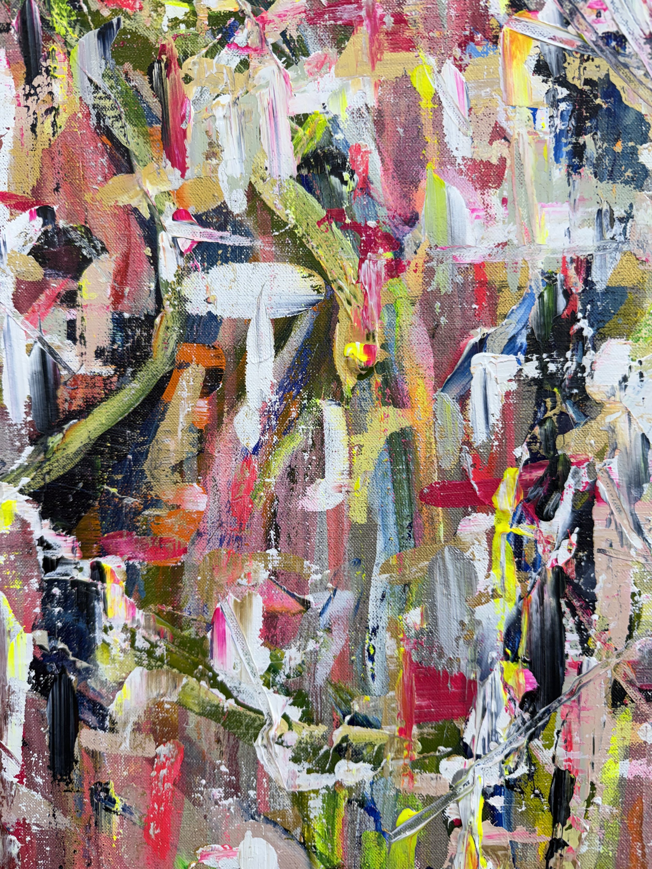 Mercy, 2026, acrylic on linen, 44 x 48 inches detail 
