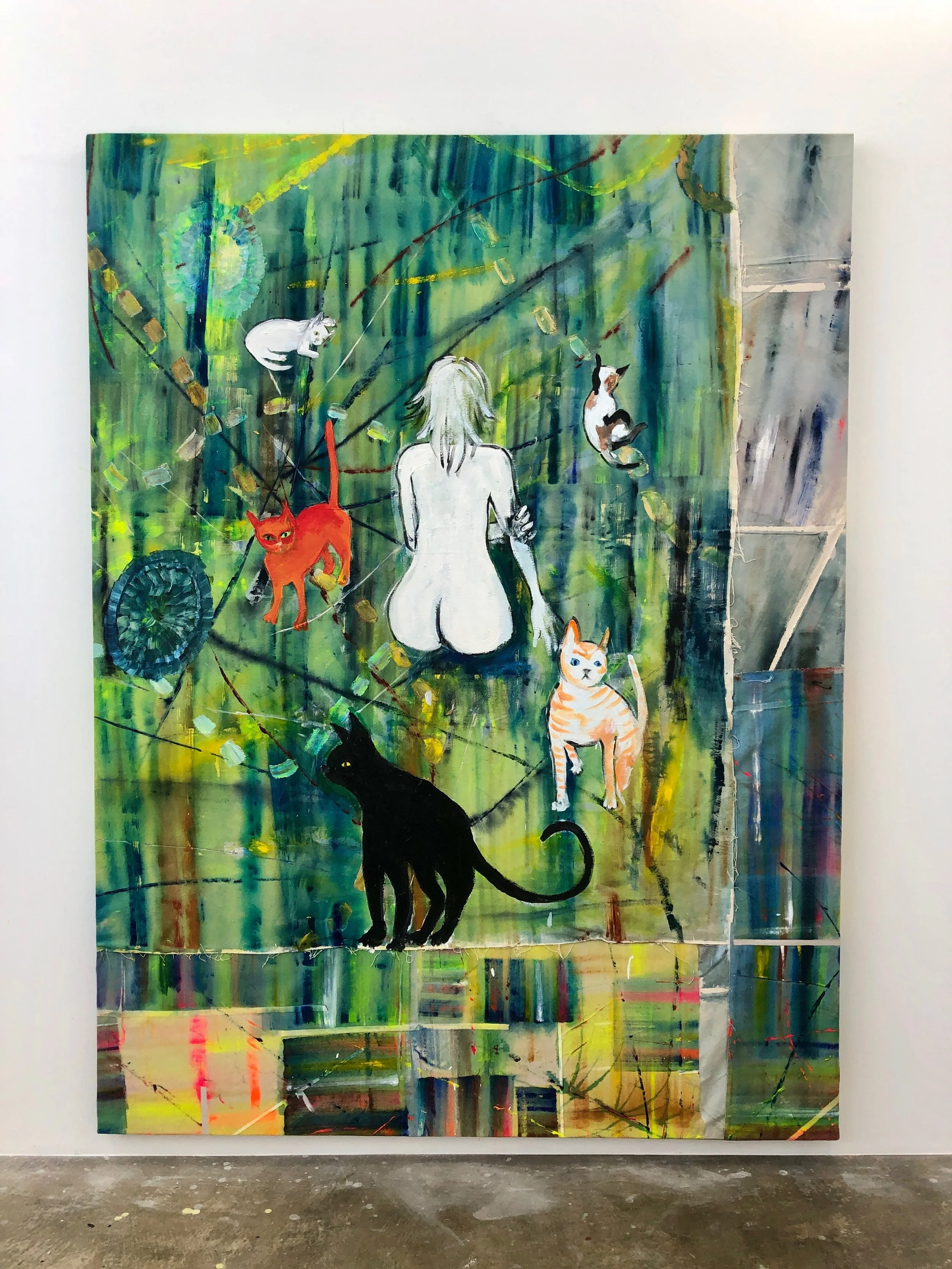 Menagerie, 2020, acrylic on canvas, 80x60 inches 