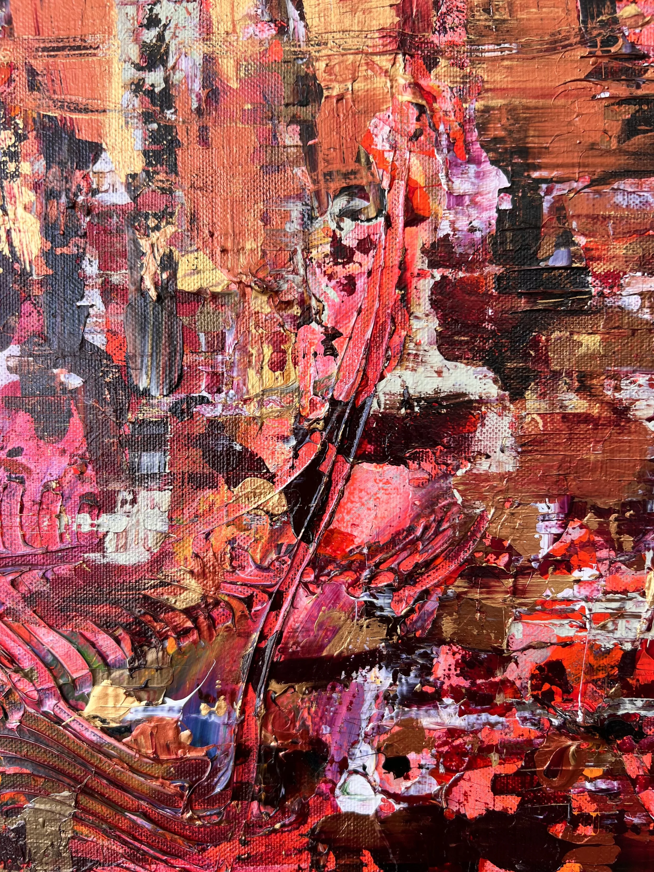 Woman's Work, 2025, acrylic on linen, 50x 54 inches detail 