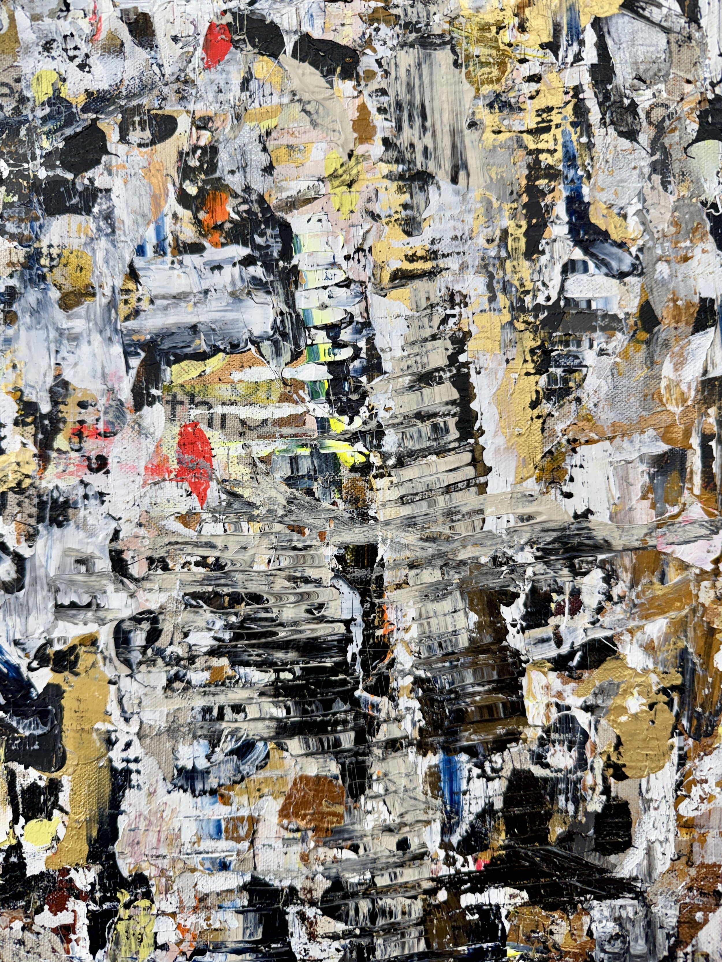 Wild Card, 2024, acrylic on linen, 82x75 inches detail 
